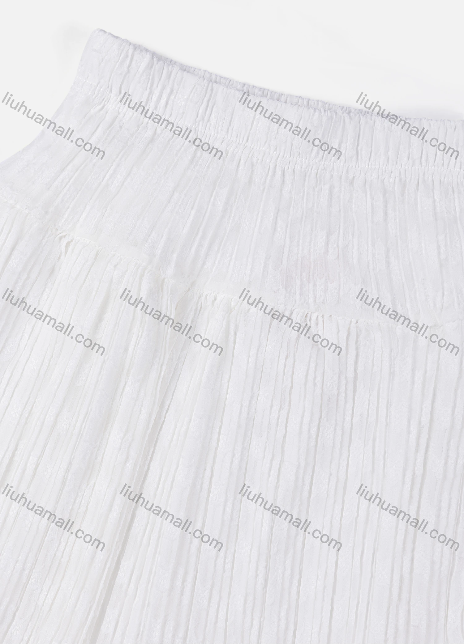 Wholesale Girls' Casual Elastic Waist Plain Pleated Splicing Maxi Skirt - Liuhuamall