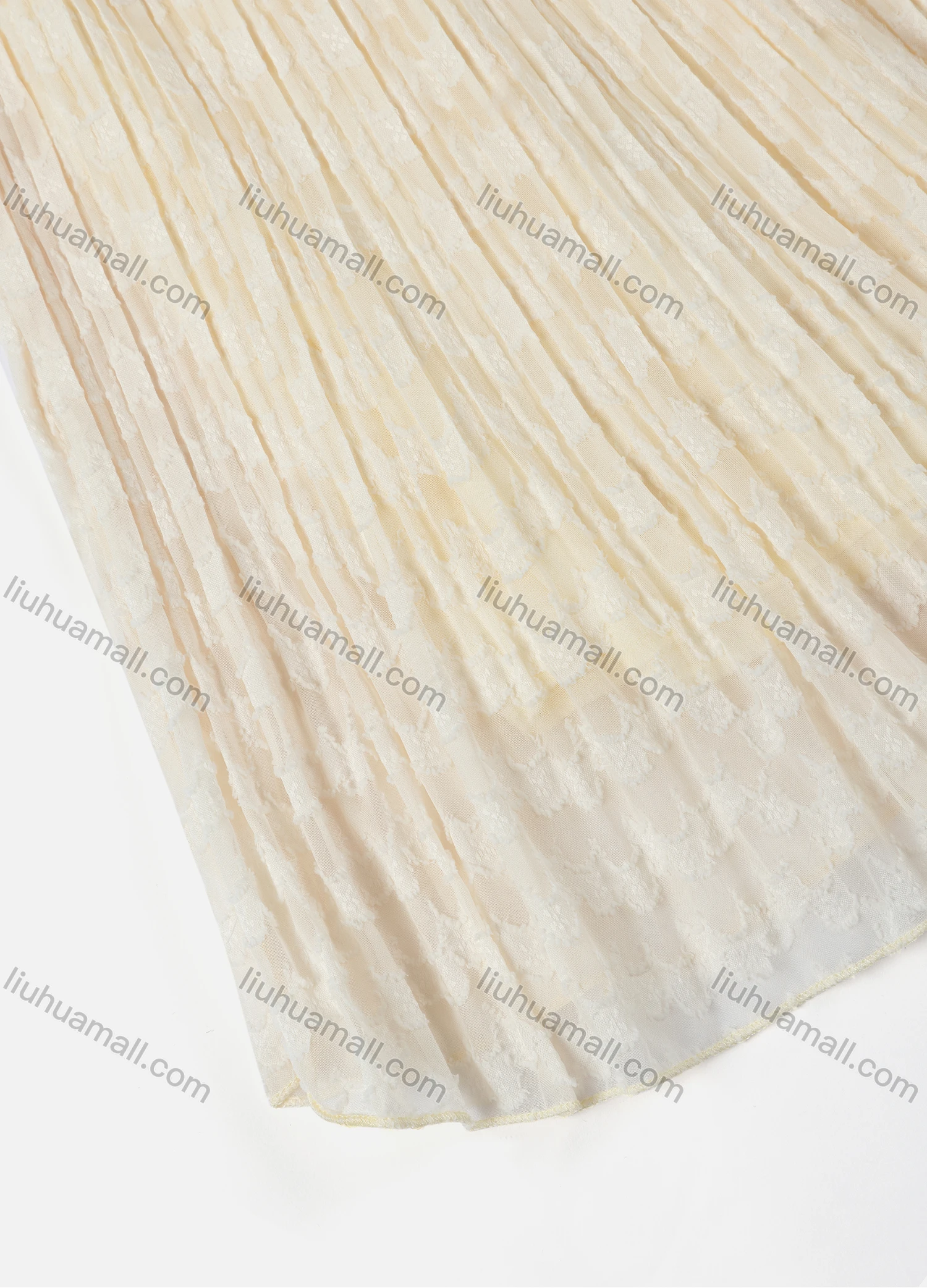 Wholesale Girls' Casual Elastic Waist Plain Pleated Splicing Maxi Skirt - Liuhuamall