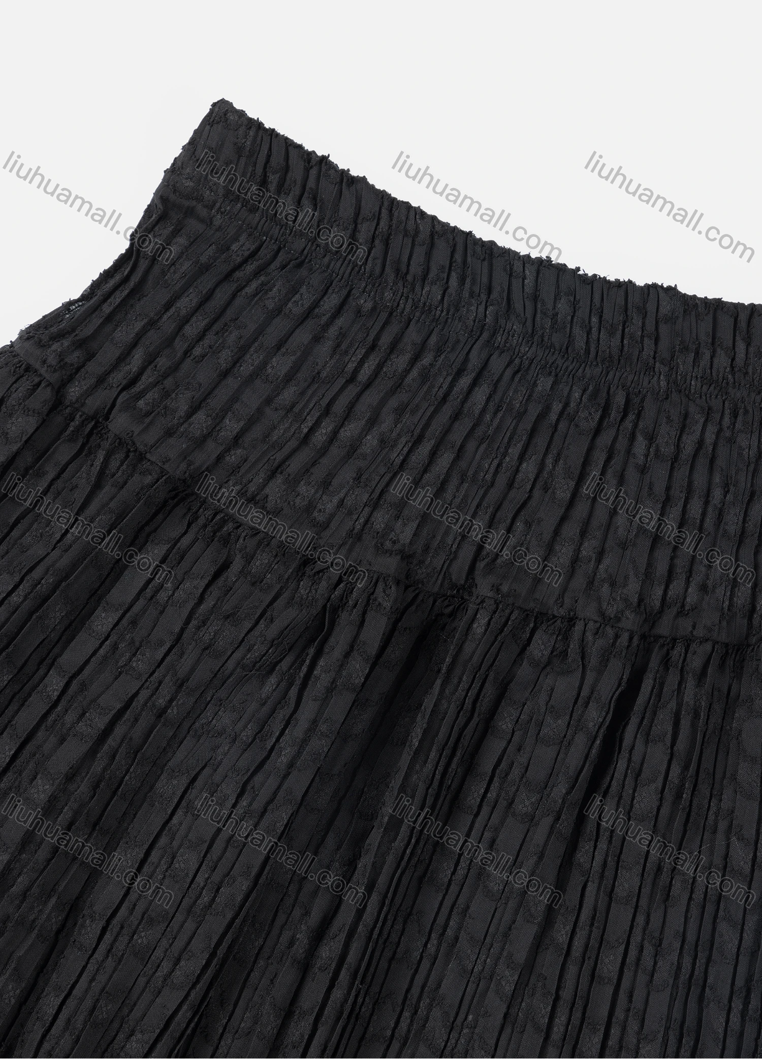 Wholesale Girls' Casual Elastic Waist Plain Pleated Splicing Maxi Skirt - Liuhuamall