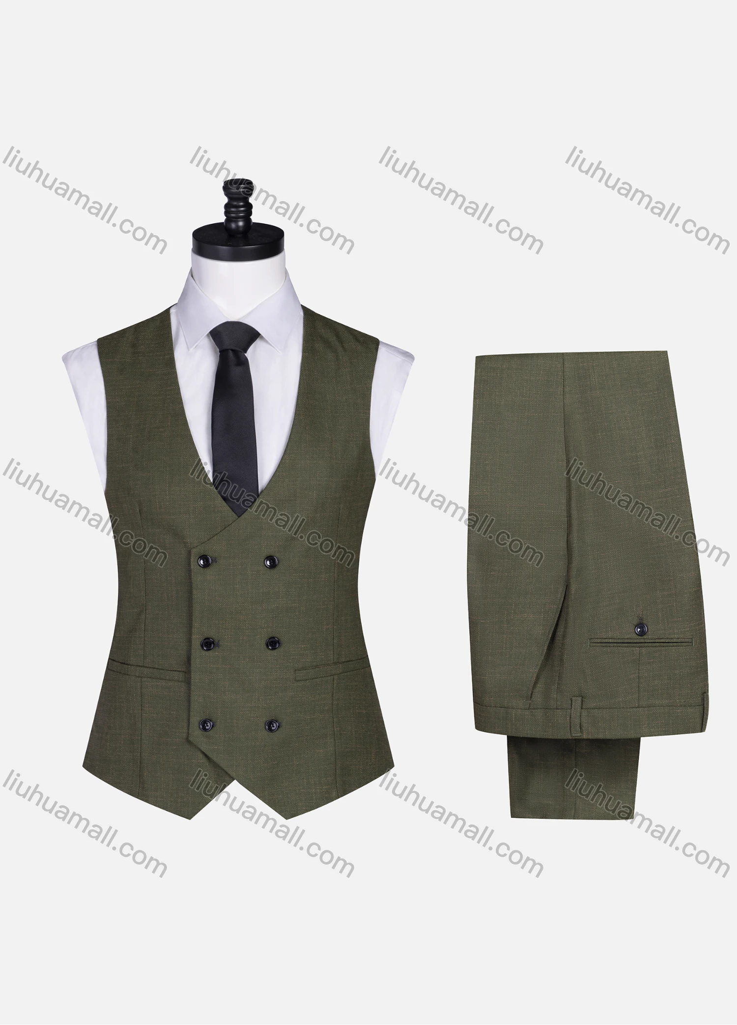 Wholesale Men's Formal Lapel One Button Plain Blazer & Waistcoat & Pants 3-piece Suit Set - Liuhuamall