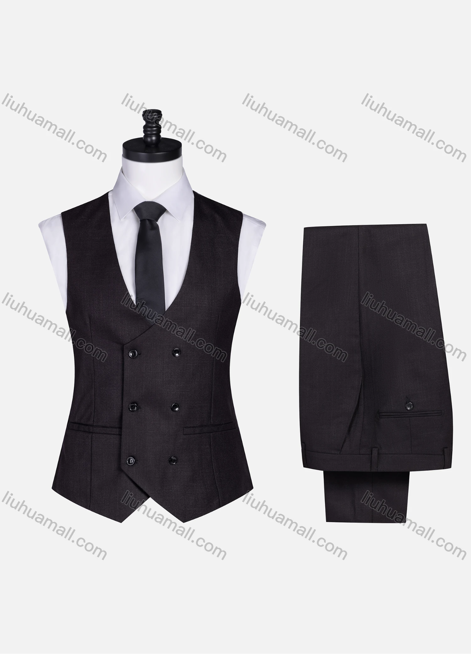 Wholesale Men's Formal Lapel One Button Plain Blazer & Waistcoat & Pants 3-piece Suit Set - Liuhuamall