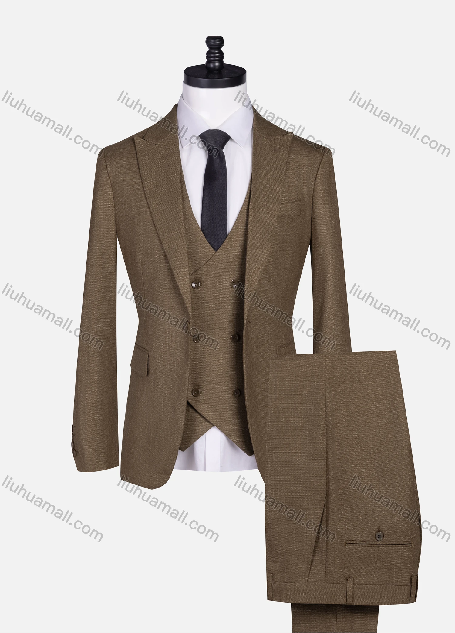 Wholesale Men's Formal Lapel One Button Plain Blazer & Waistcoat & Pants 3-piece Suit Set - Liuhuamall