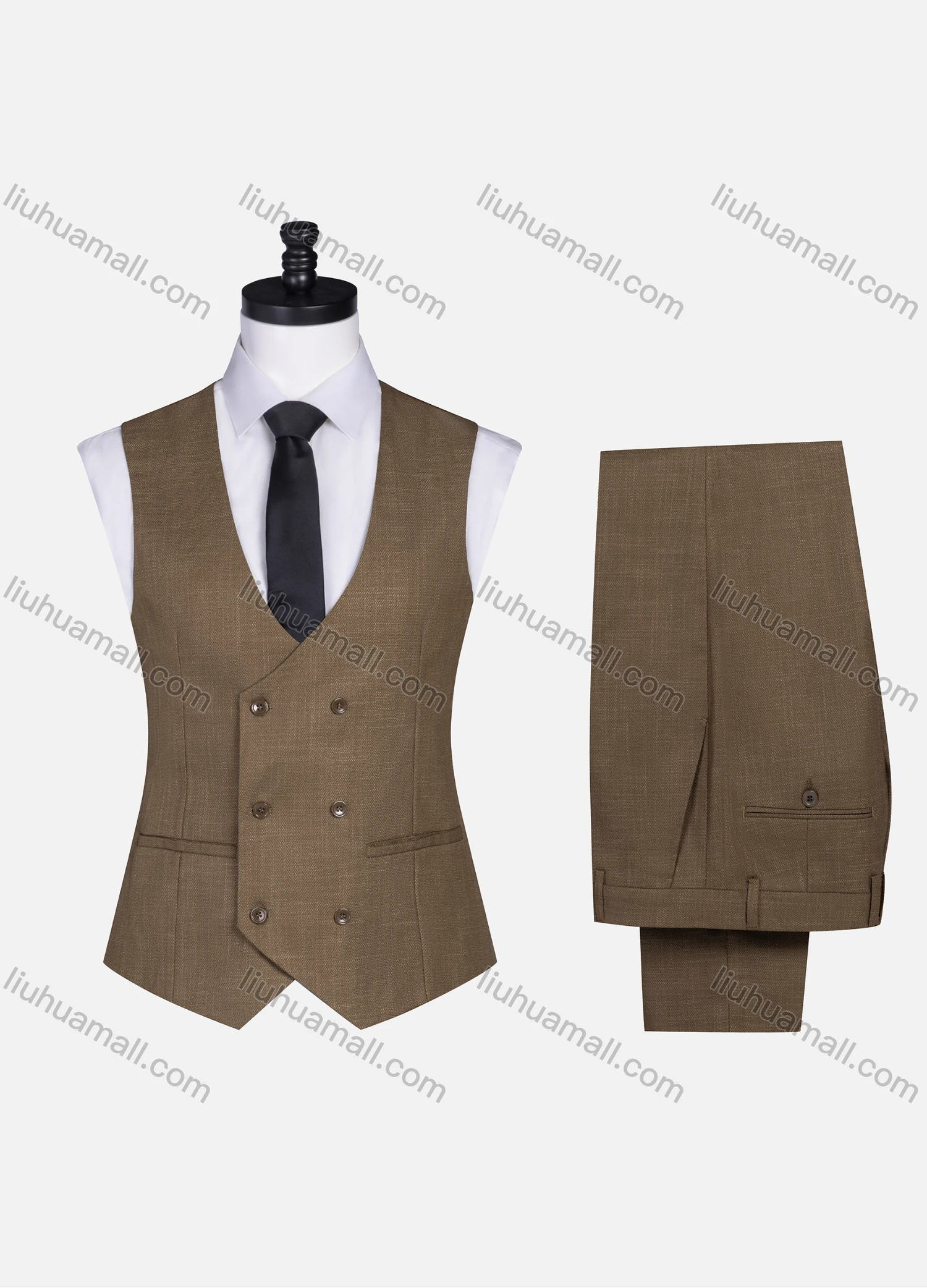 Wholesale Men's Formal Lapel One Button Plain Blazer & Waistcoat & Pants 3-piece Suit Set - Liuhuamall