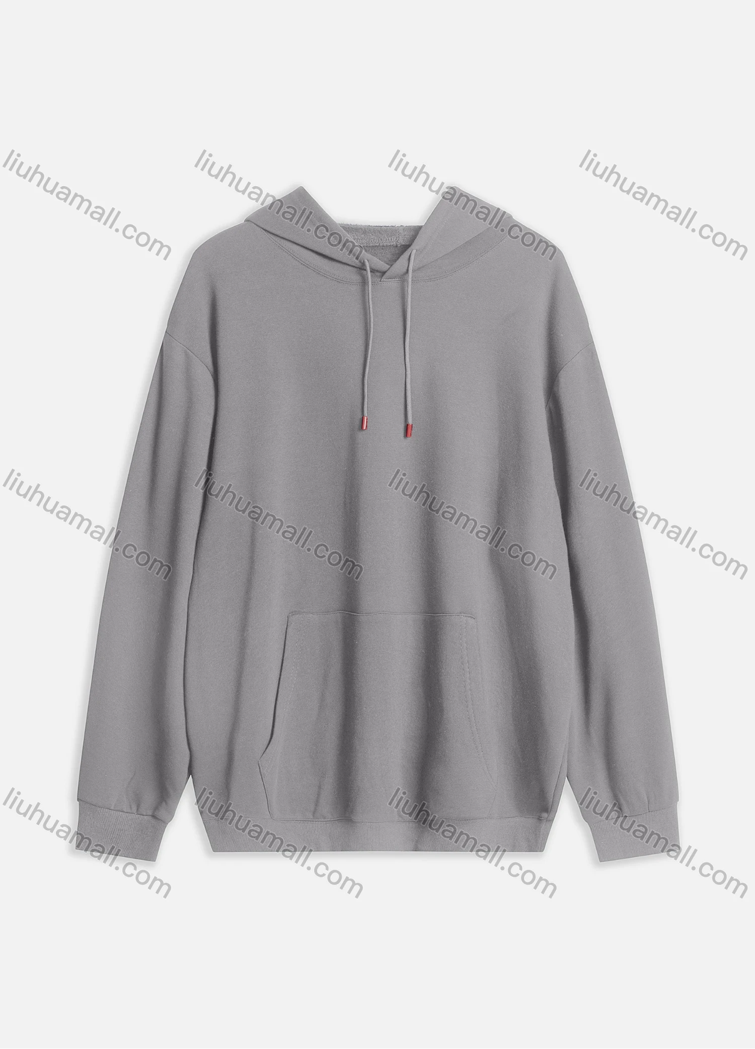 Wholesale Men's Casual Plain Kangaroo Pocket Thermal Drawstring Hoodie M1006# - Liuhuamall