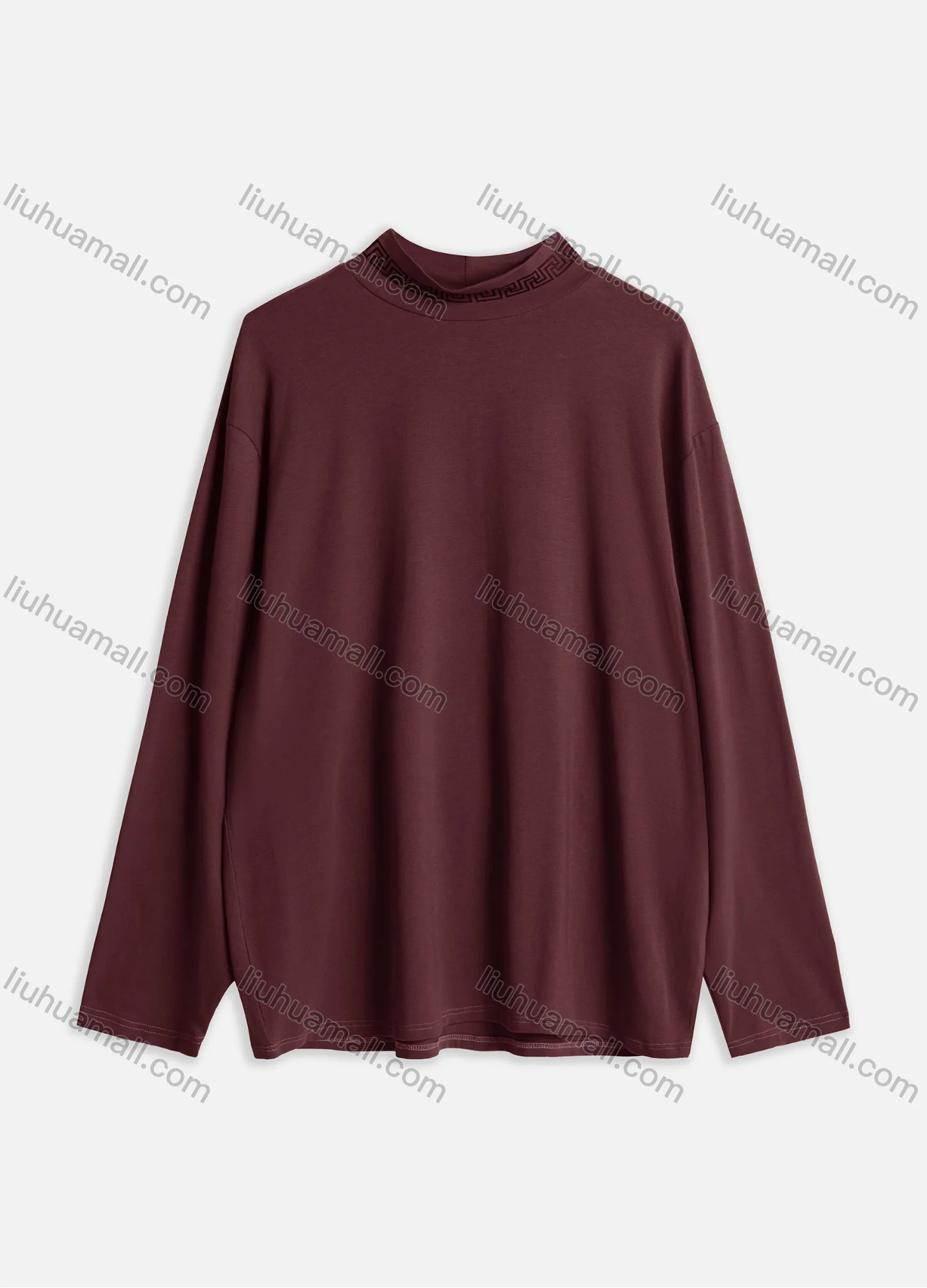 Wholesale Men's Casual Plain Mock Neck Long Sleeve T-shirts M1007# - Liuhuamall