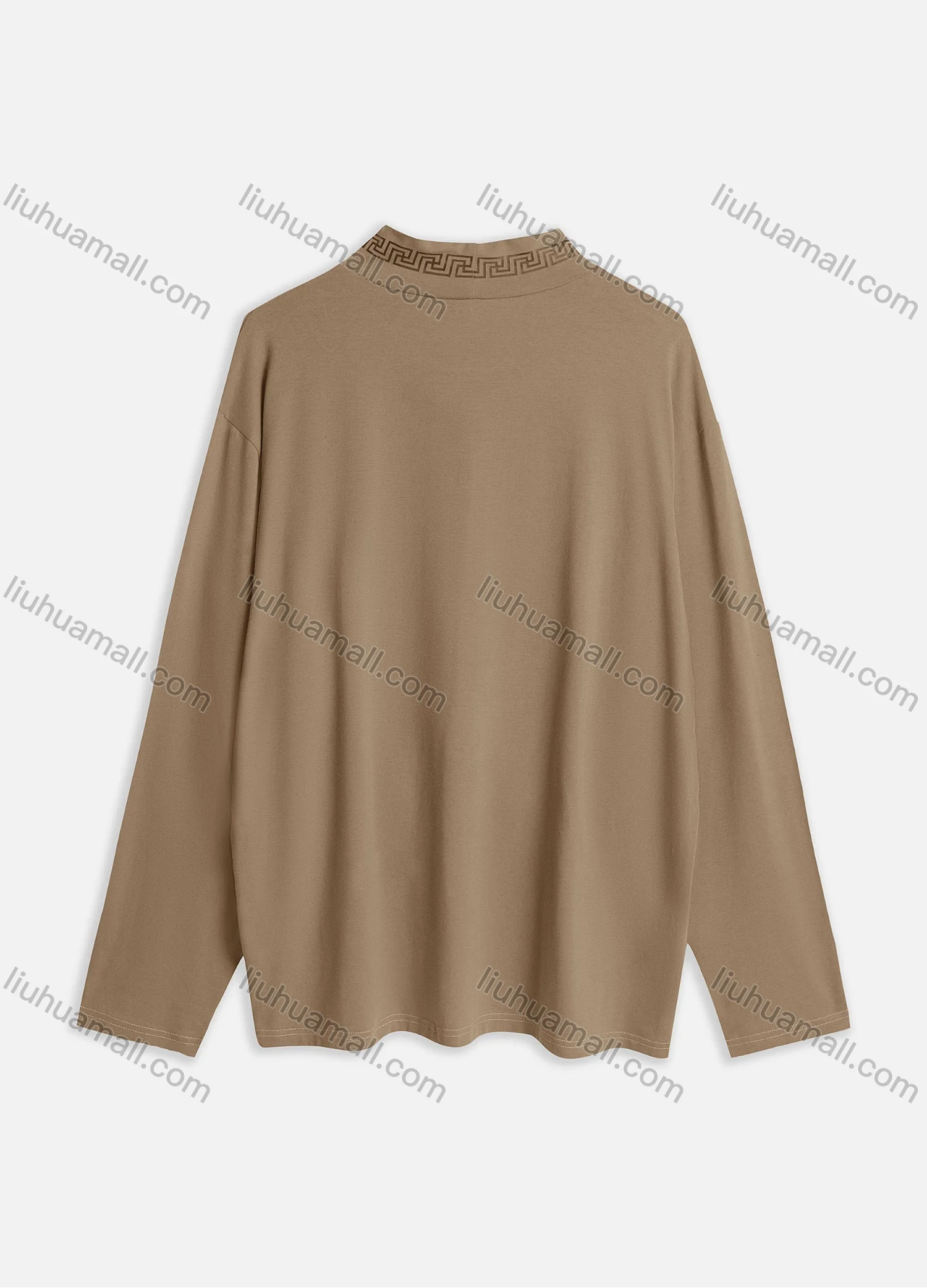 Wholesale Men's Casual Plain Mock Neck Long Sleeve T-shirts M1007# - Liuhuamall