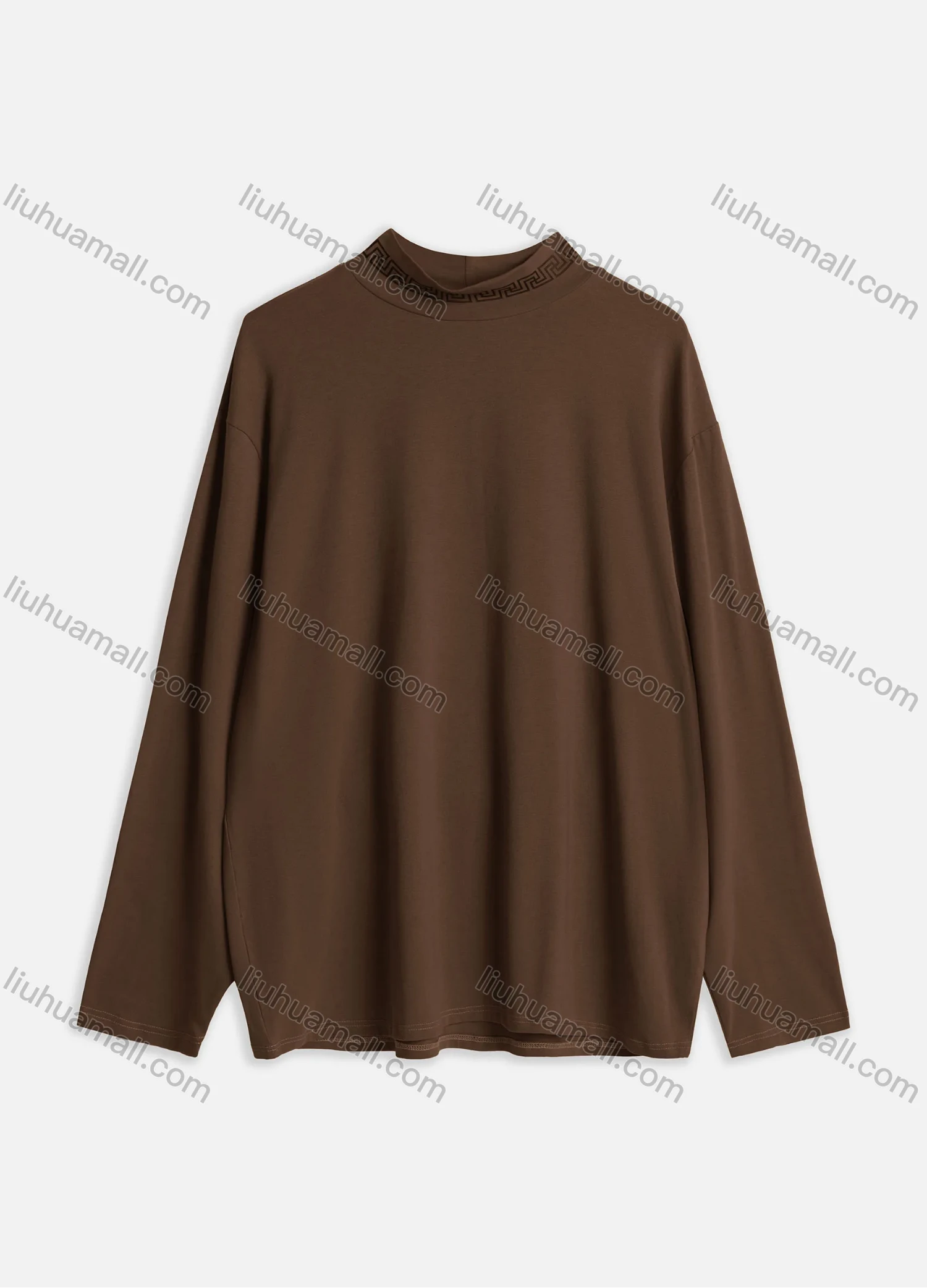 Wholesale Men's Casual Plain Mock Neck Long Sleeve T-shirts M1007# - Liuhuamall