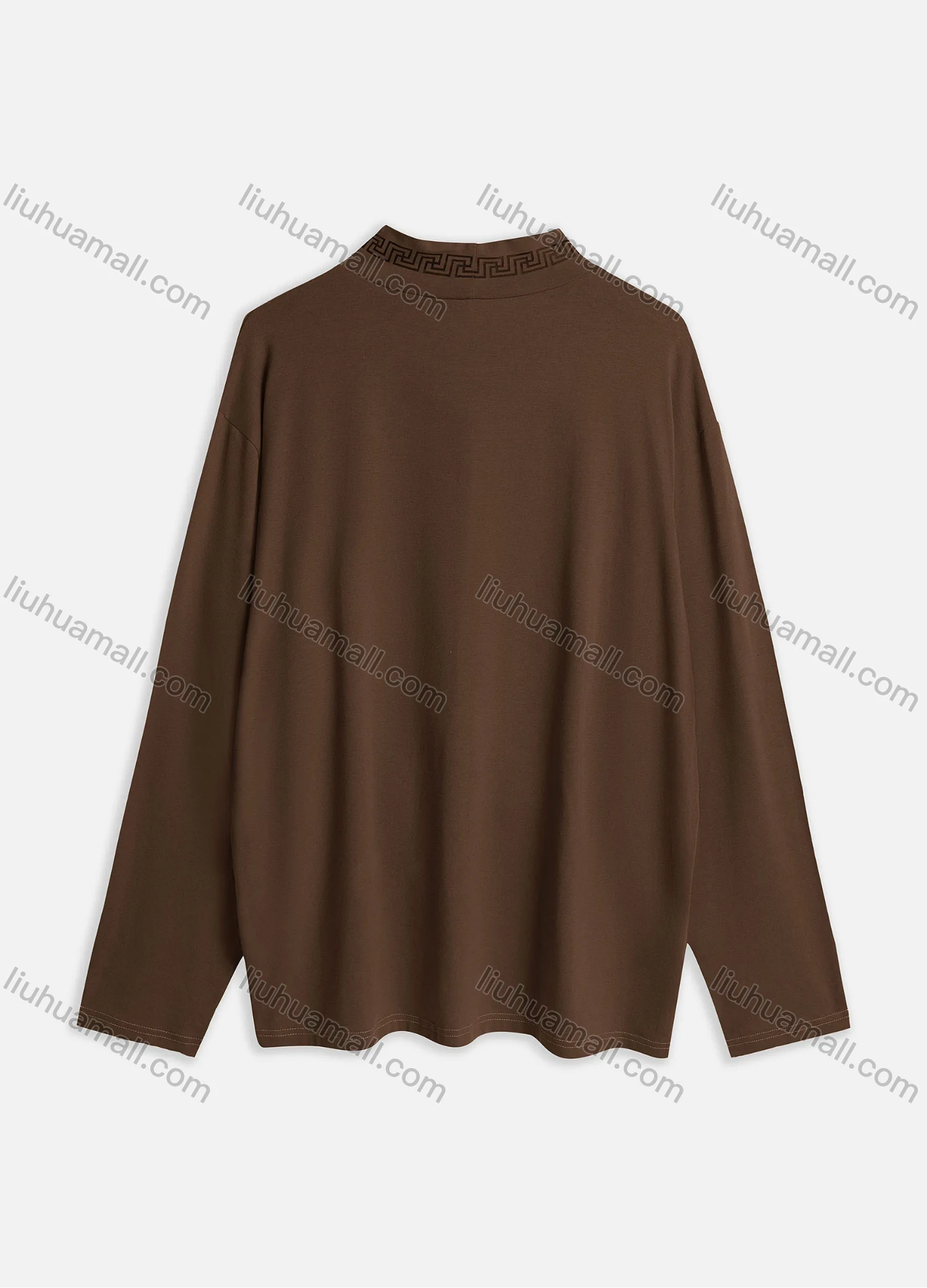 Wholesale Men's Casual Plain Mock Neck Long Sleeve T-shirts M1007# - Liuhuamall