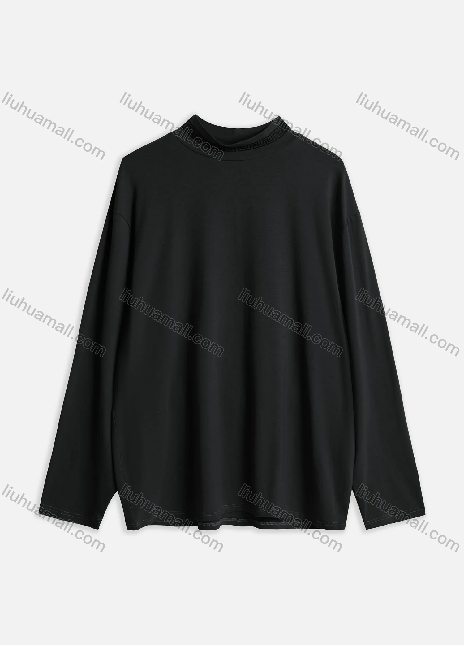 Wholesale Men's Casual Plain Mock Neck Long Sleeve T-shirts M1007# - Liuhuamall