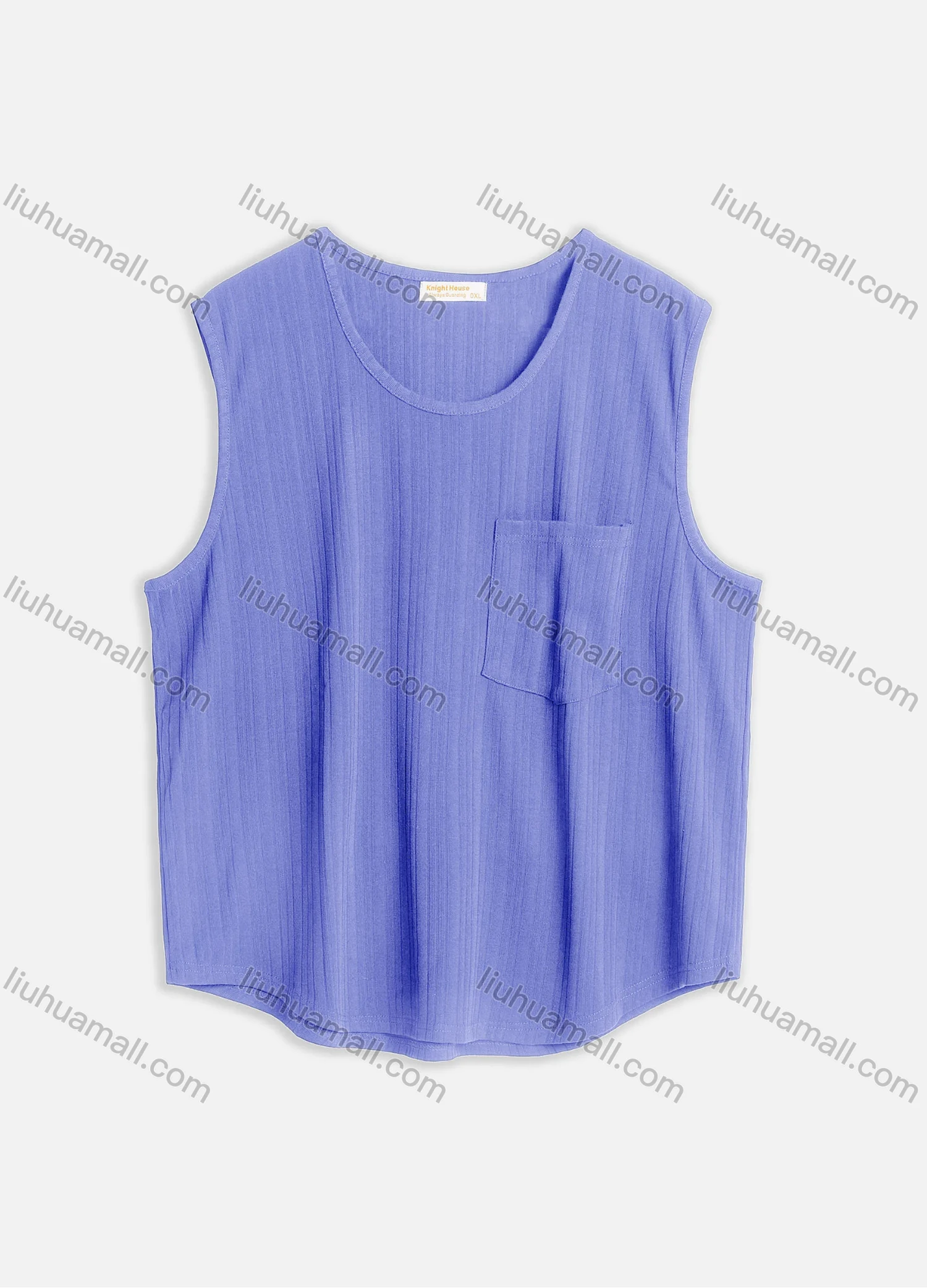 Wholesale Men's Casual Plain Round Neck Patch Pocket Sleeveless Tank Tops M1008# - Liuhuamall