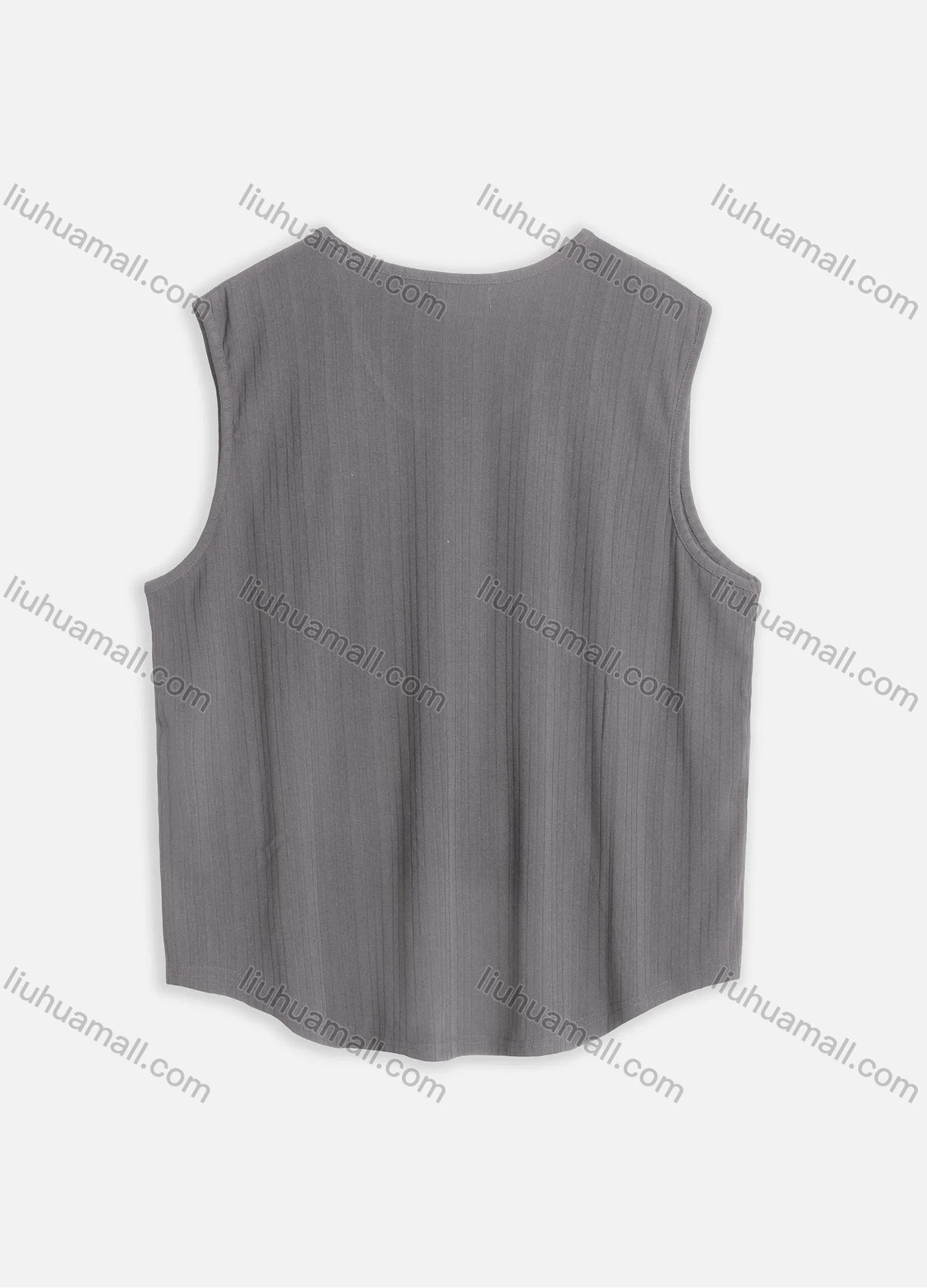 Wholesale Men's Casual Plain Round Neck Patch Pocket Sleeveless Tank Tops M1008# - Liuhuamall