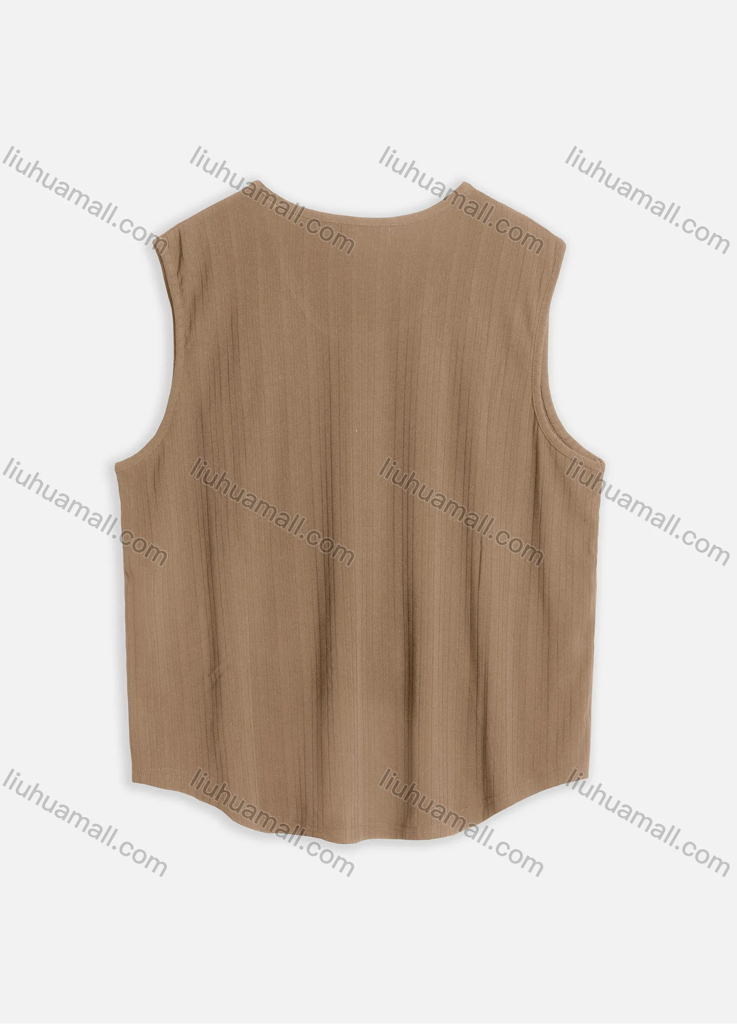 Wholesale Men's Casual Plain Round Neck Patch Pocket Sleeveless Tank Tops M1008# - Liuhuamall