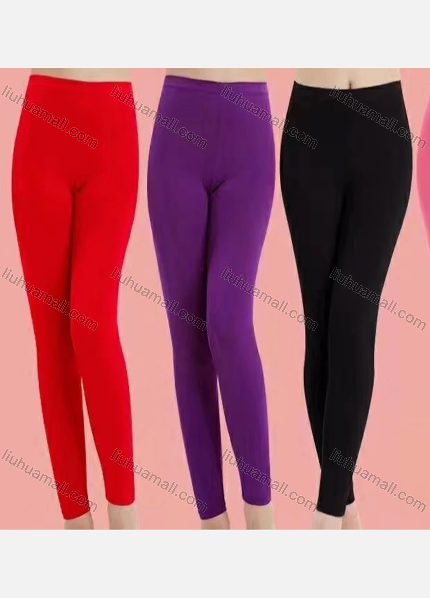 Wholesale Women's Basics Plain Skinny Fit High Waist Leggings - Liuhuamall
