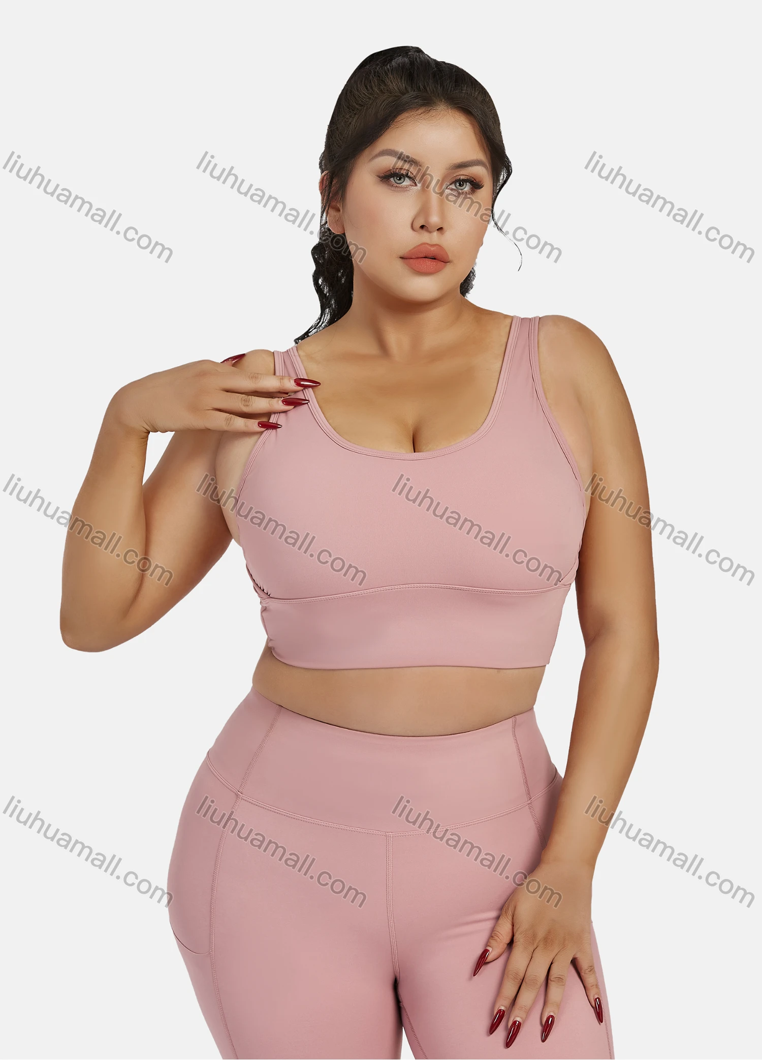 Wholesale Women's Athletic Plain Bralettes & High Waist Hip Lifting Leggings 2 Piece Sports Yoga Set SP170# - Liuhuamall