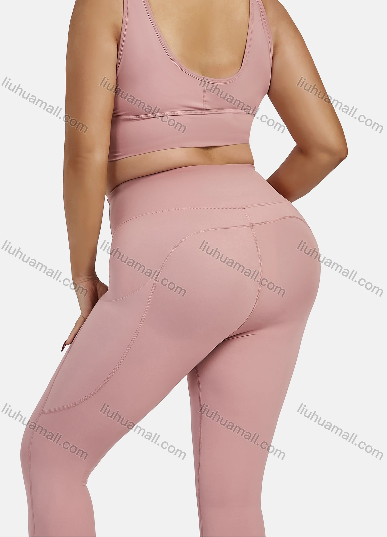 Wholesale Women's Athletic Plain Bralettes & High Waist Hip Lifting Leggings 2 Piece Sports Yoga Set SP170# - Liuhuamall