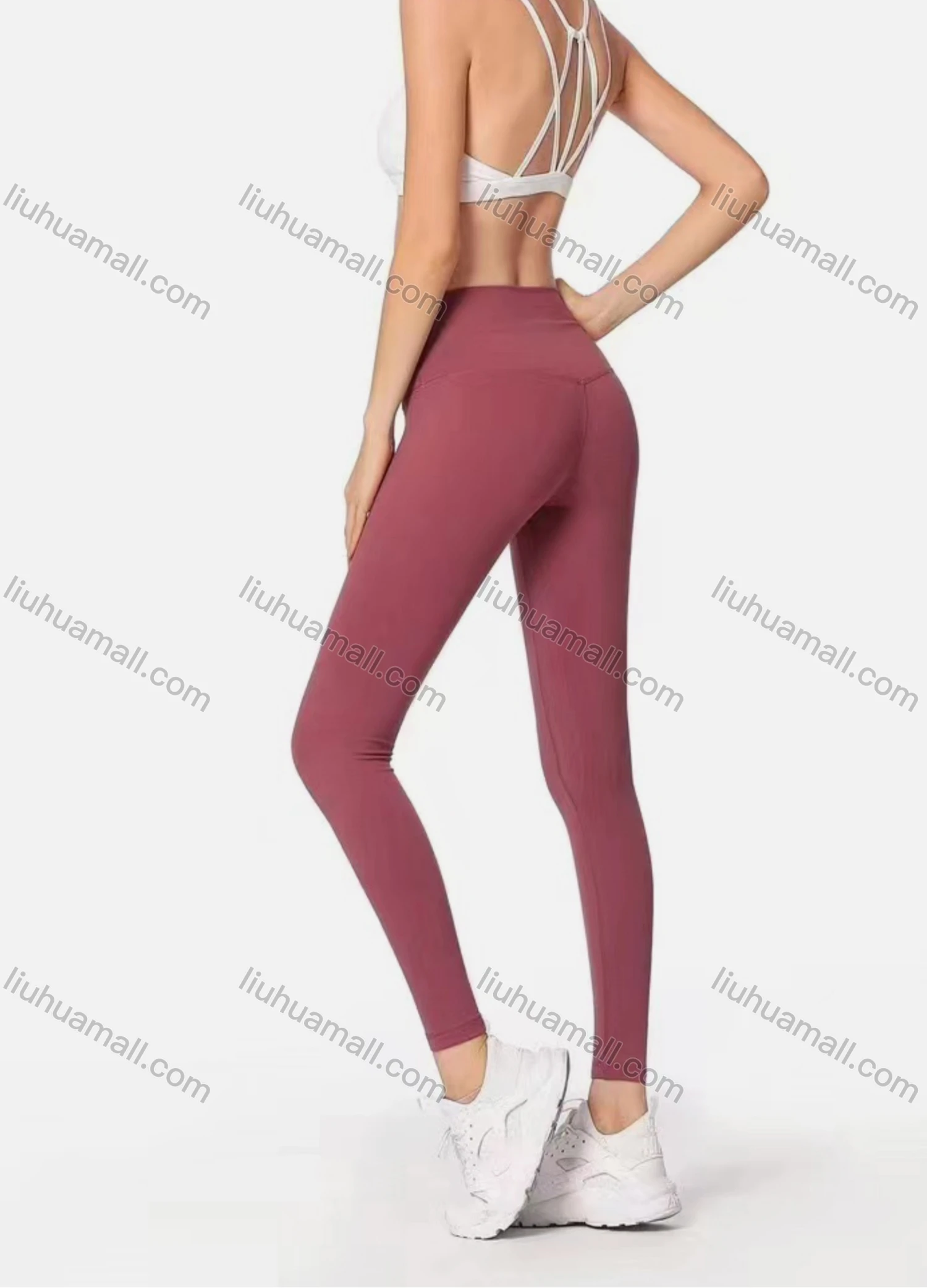 Wholesale Women's Sporty Plain High Waist Hip Lifting Legging - Liuhuamall