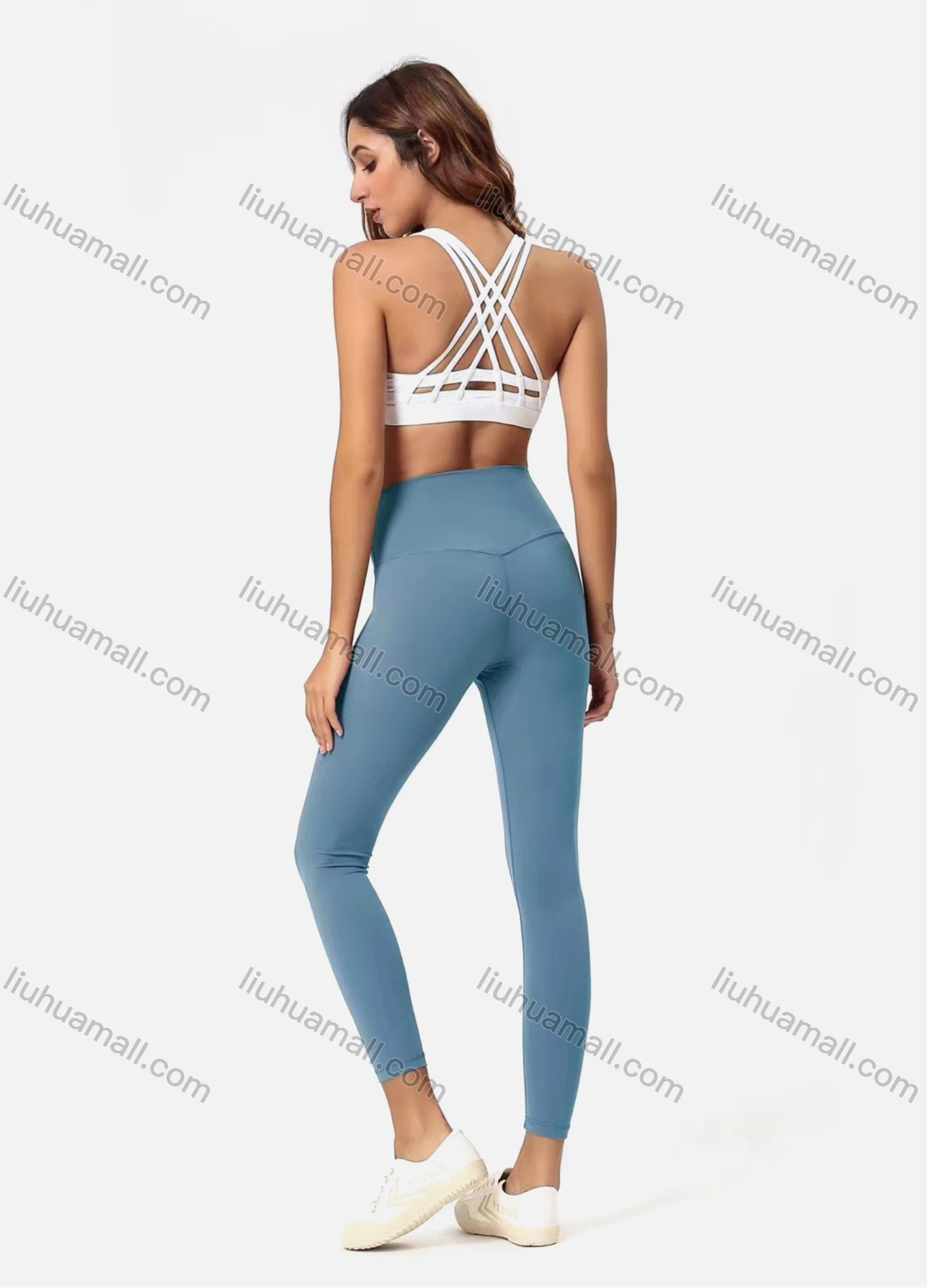 Wholesale Women's Sporty Plain High Waist Hip Lifting Legging - Liuhuamall