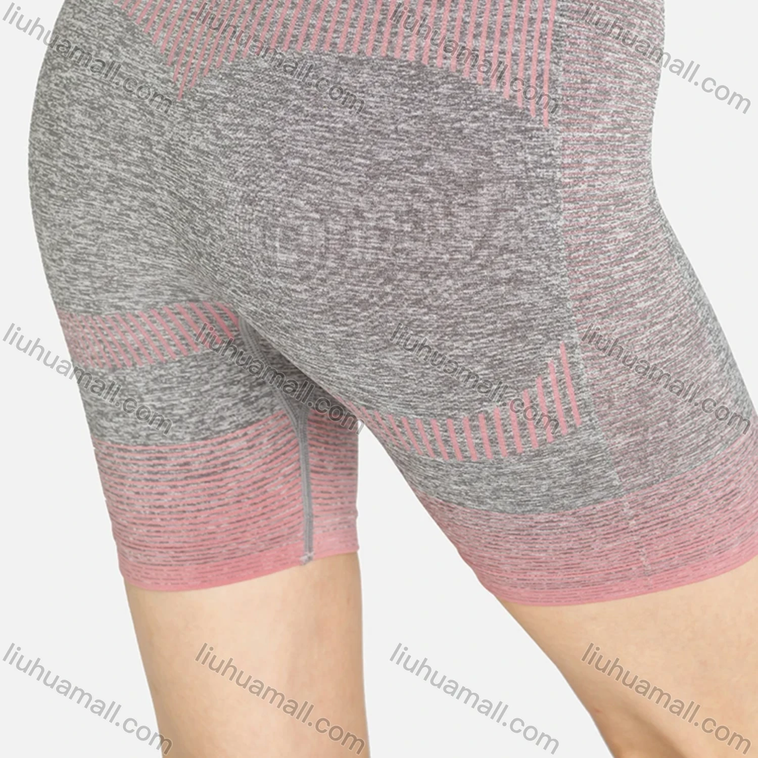 Wholesale Women's Sporty Skinny Fit Stretch Striped Tops & Biker Shorts Set - Liuhuamall