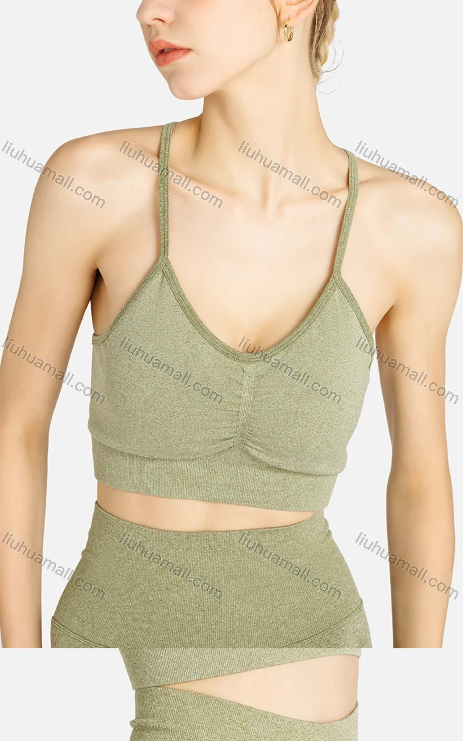 Wholesale Women's Sporty Plain Cropped Cami Top & Biker Shorts Set - Liuhuamall