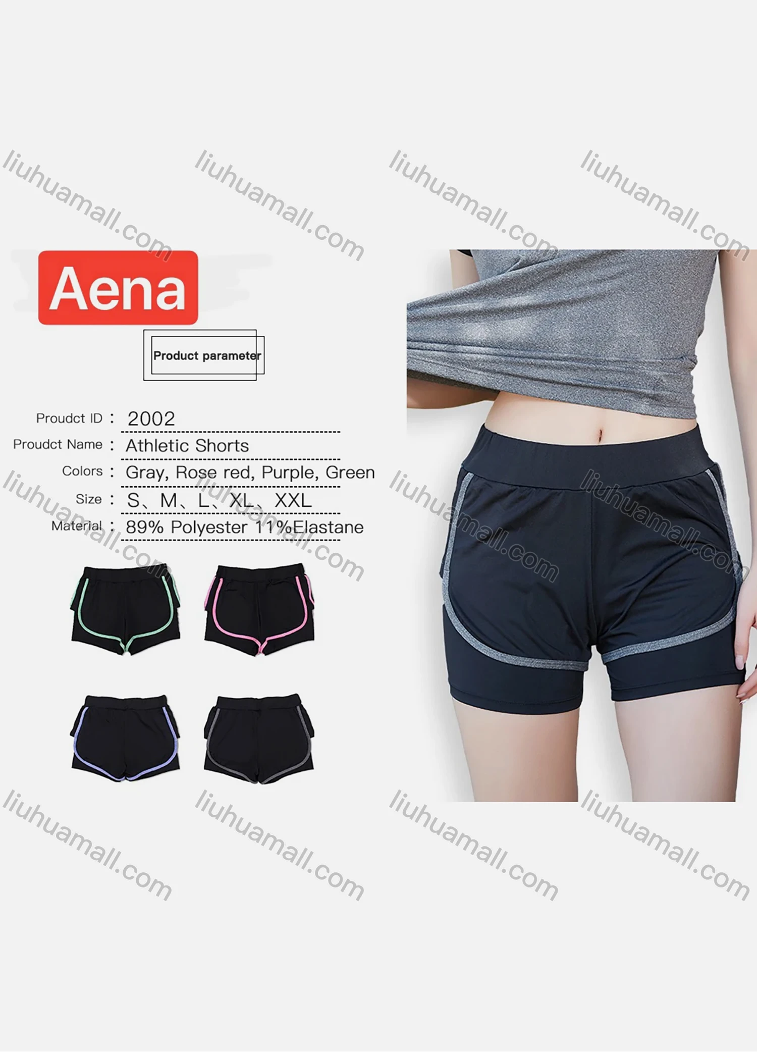 Wholesale Women's Sports High Waist Yoga Fitness Stretch Elastic Quick Dry Running Shorts - Liuhuamall