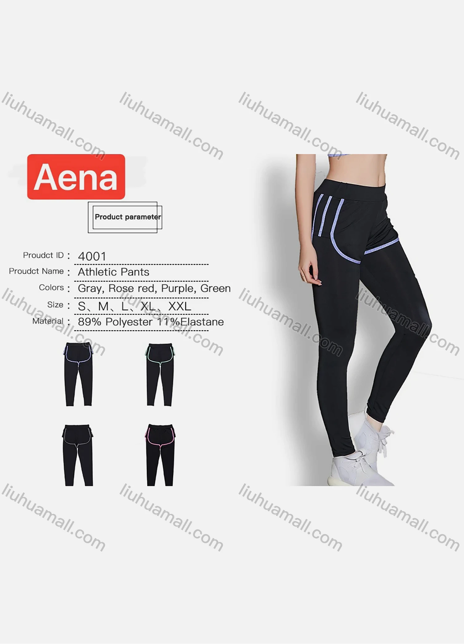 Wholesale Women's Athletic Comfy High Waist Workout Running Leggings - Liuhuamall