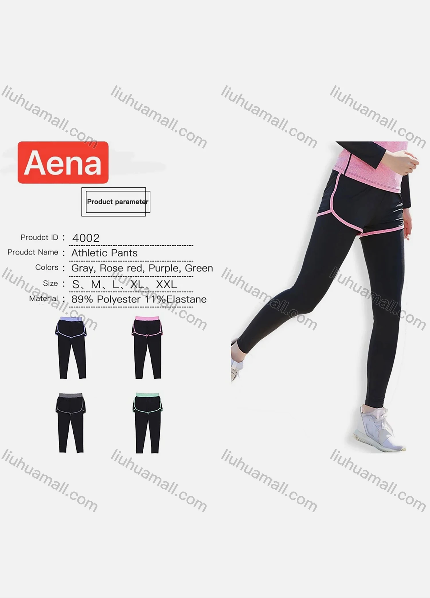 Wholesale Women's 2-in-1 High Waist Workout Sport Fitness Yoga Pants - Liuhuamall