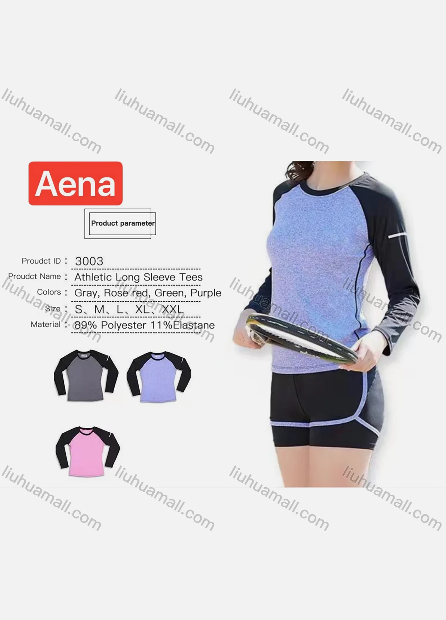Wholesale Women's Athletic Crew Neck Long Sleeve Gym Sportswear Running Shirt - Liuhuamall