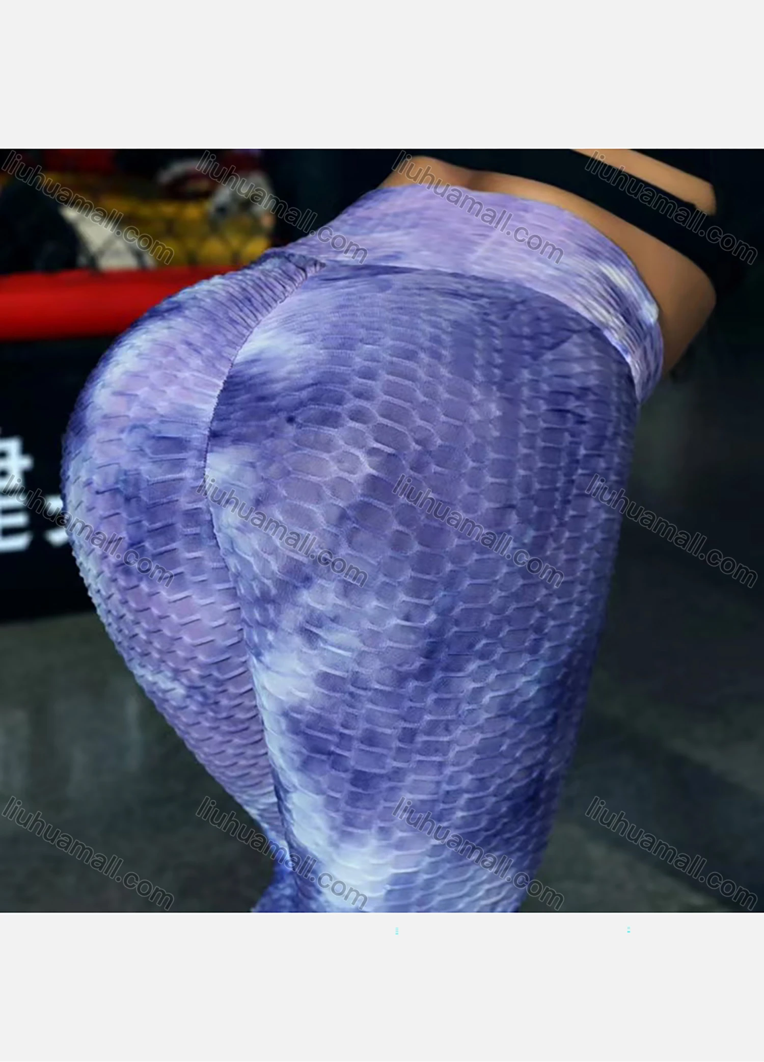 Wholesale Women's Tie Dye Fitness Honeycomb Bubble Yoga Pants - Liuhuamall