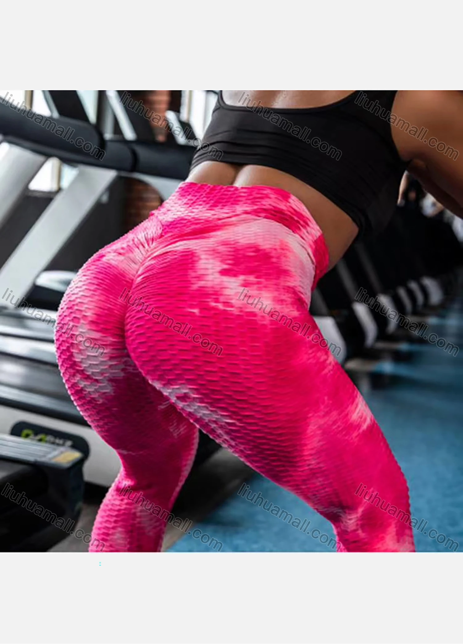 Wholesale Women's Tie Dye Fitness Honeycomb Bubble Yoga Pants - Liuhuamall