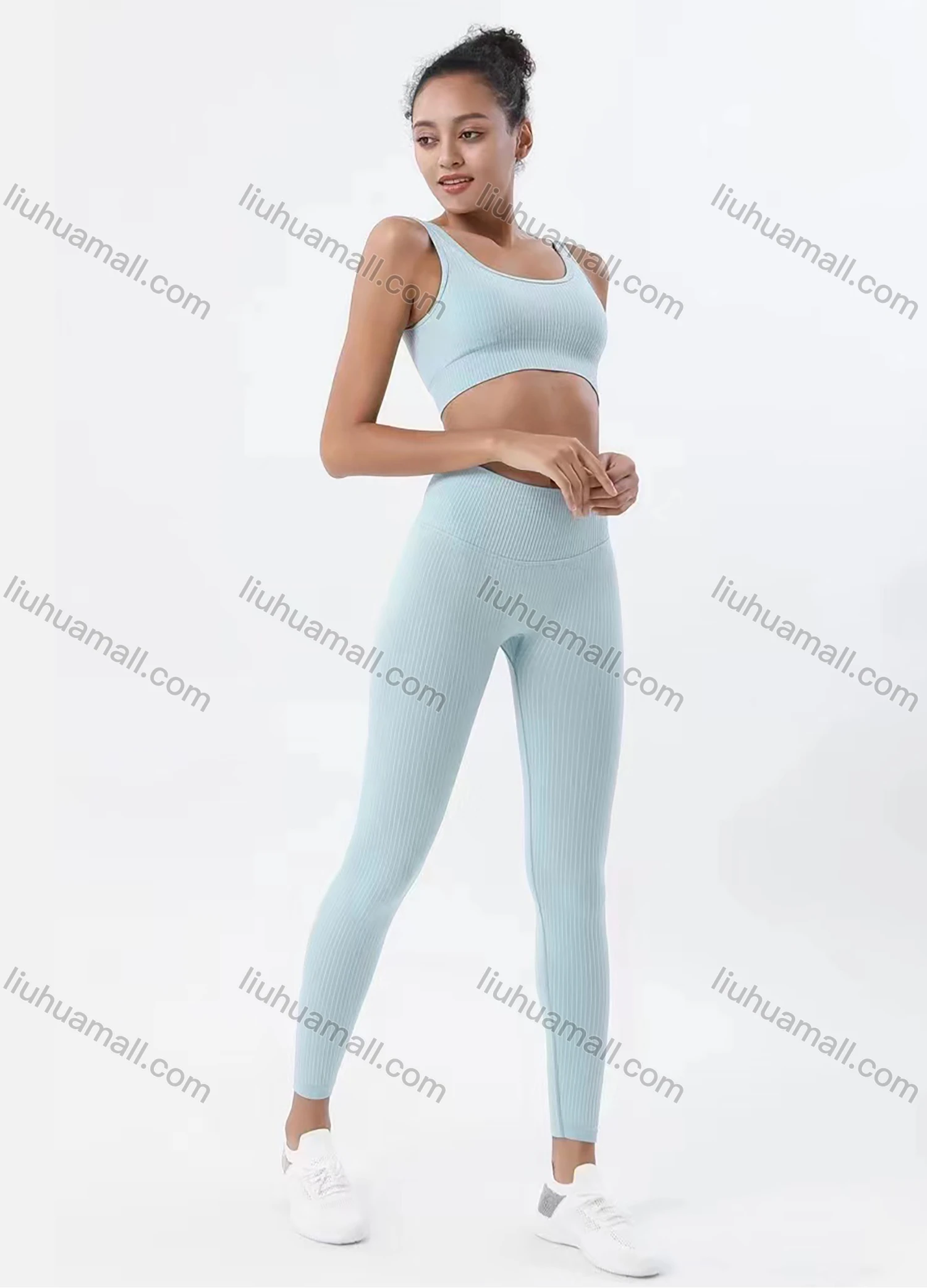 Wholesale Women's Seamless Smooth Bra and Yoga Pants Set - Liuhuamall
