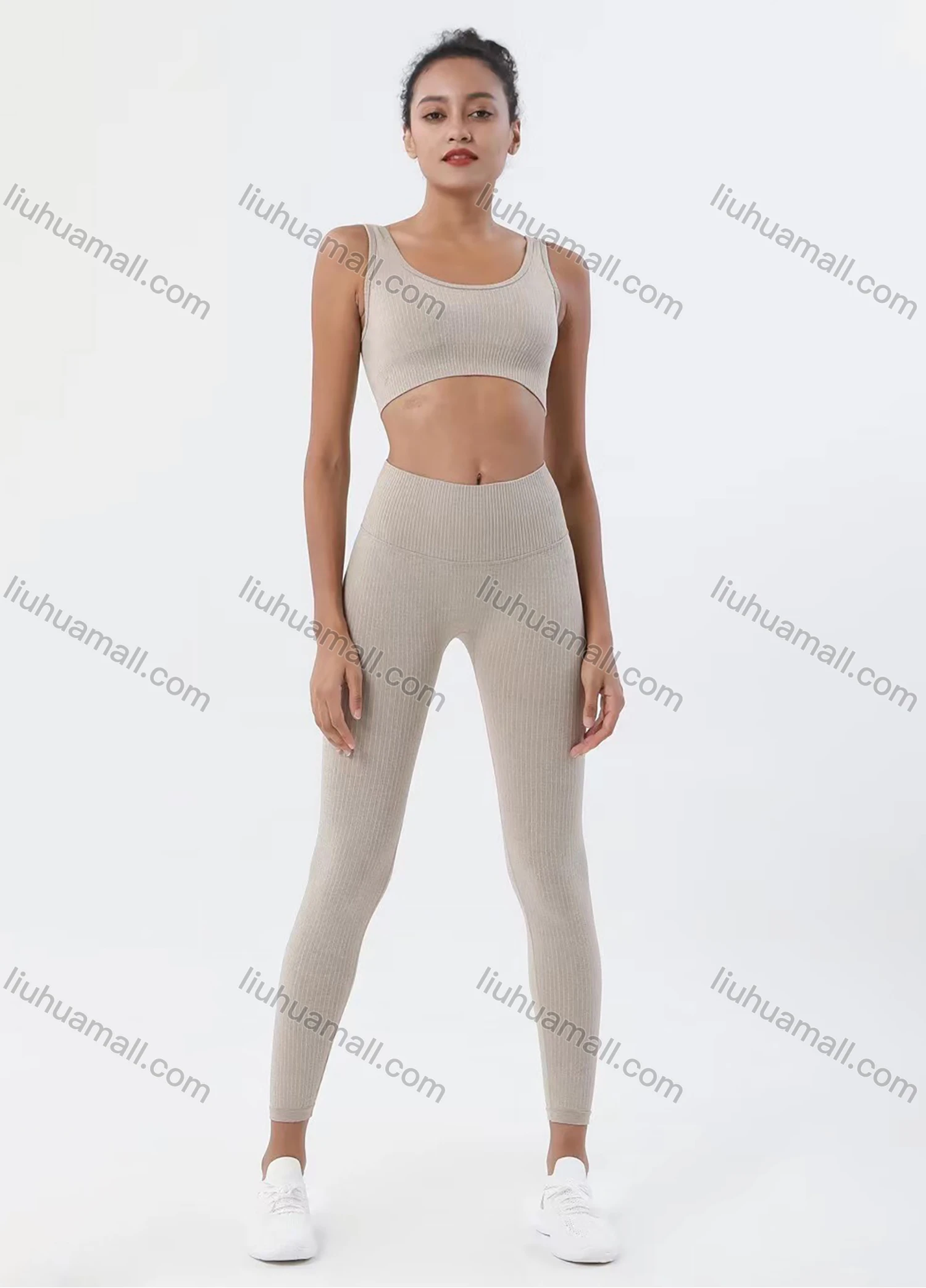 Wholesale Women's Seamless Smooth Bra and Yoga Pants Set - Liuhuamall