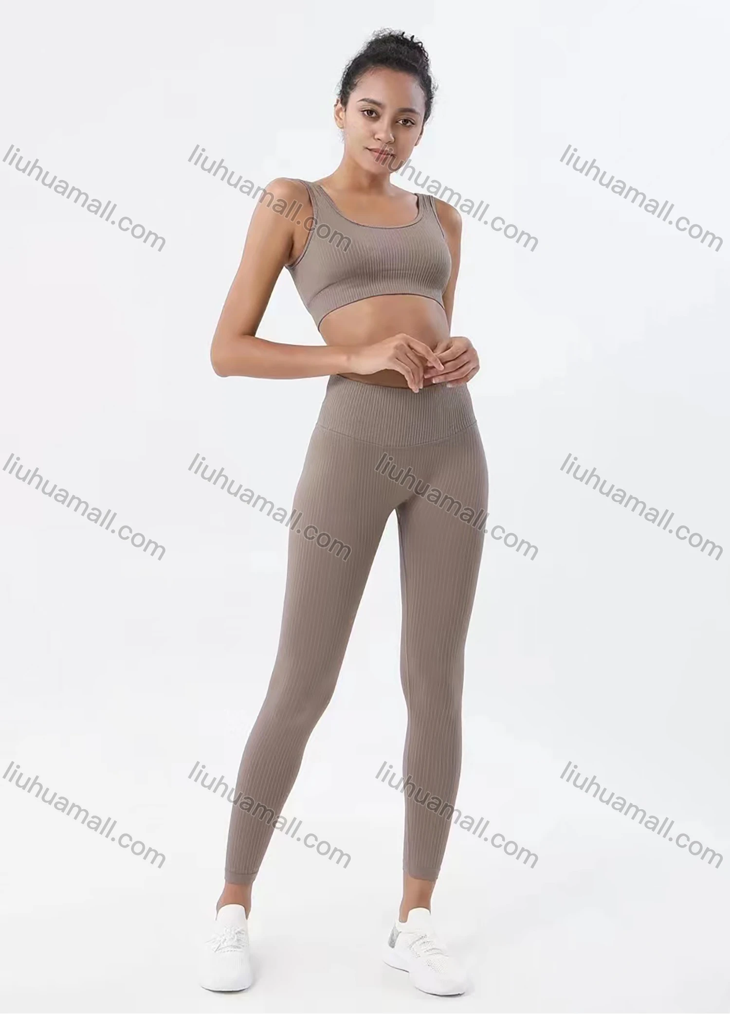 Wholesale Women's Seamless Smooth Bra and Yoga Pants Set - Liuhuamall