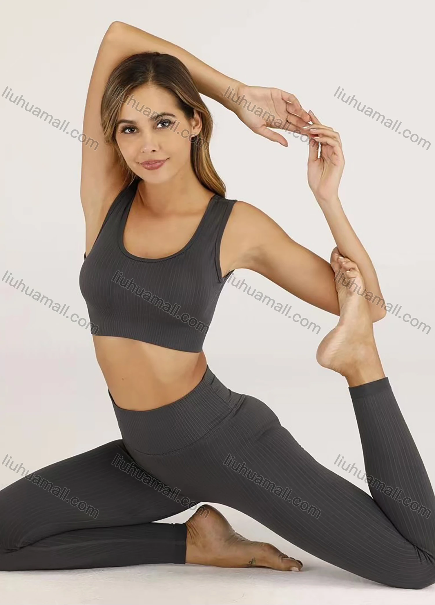Wholesale Women's Seamless Smooth Bra and Yoga Pants Set - Liuhuamall