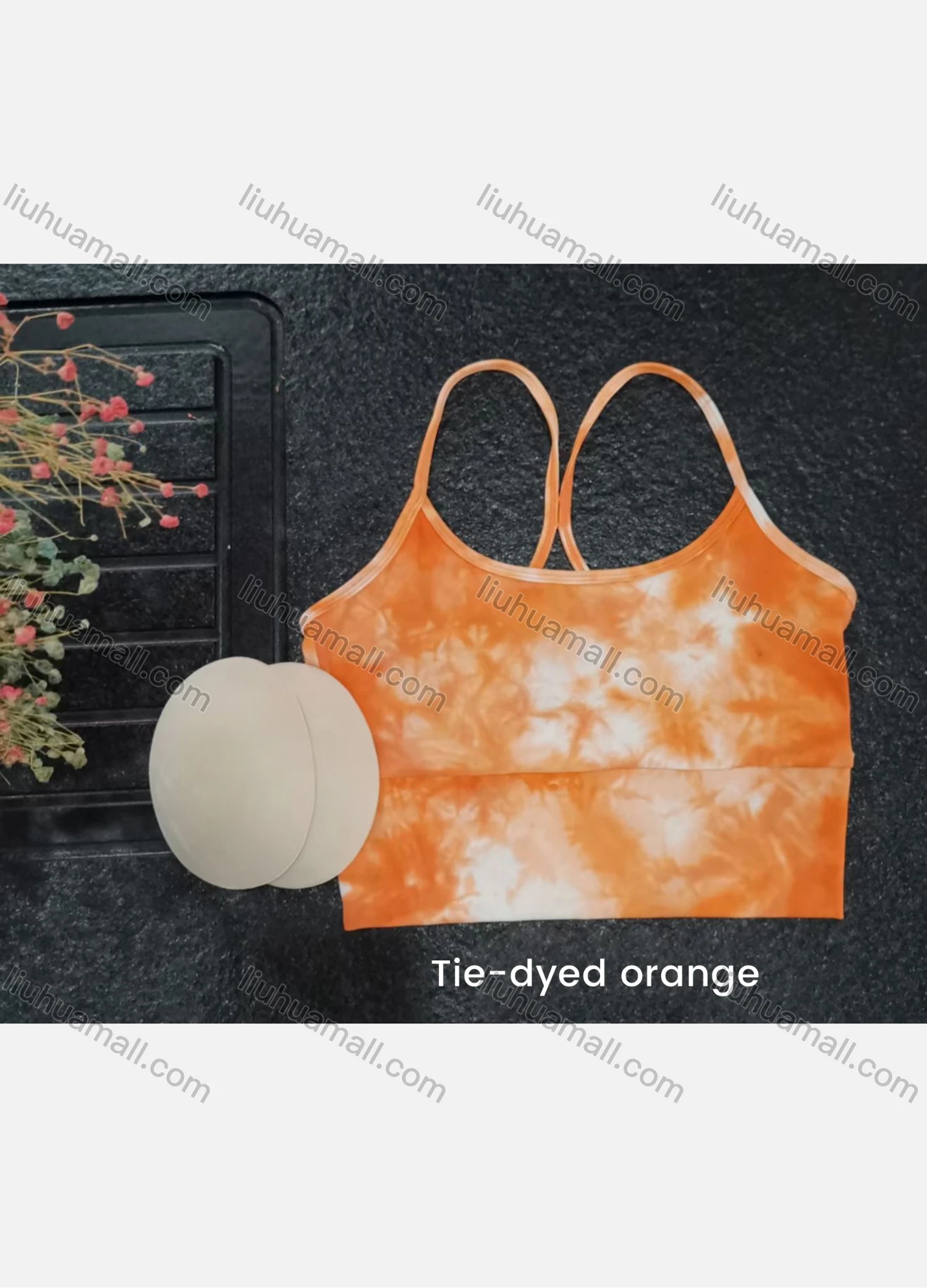 Wholesale Women's Racerback Sport Tie Dye Pads Bra Fitness Active Tank Tops - Liuhuamall