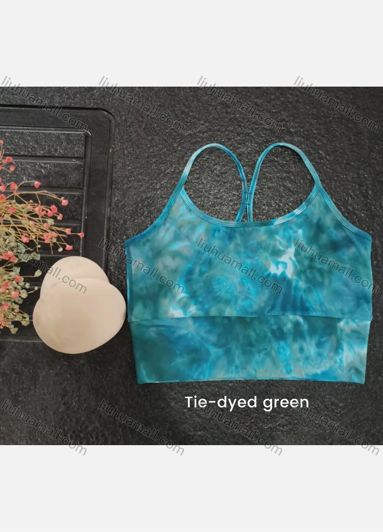 Wholesale Women's Racerback Sport Tie Dye Pads Bra Fitness Active Tank Tops - Liuhuamall