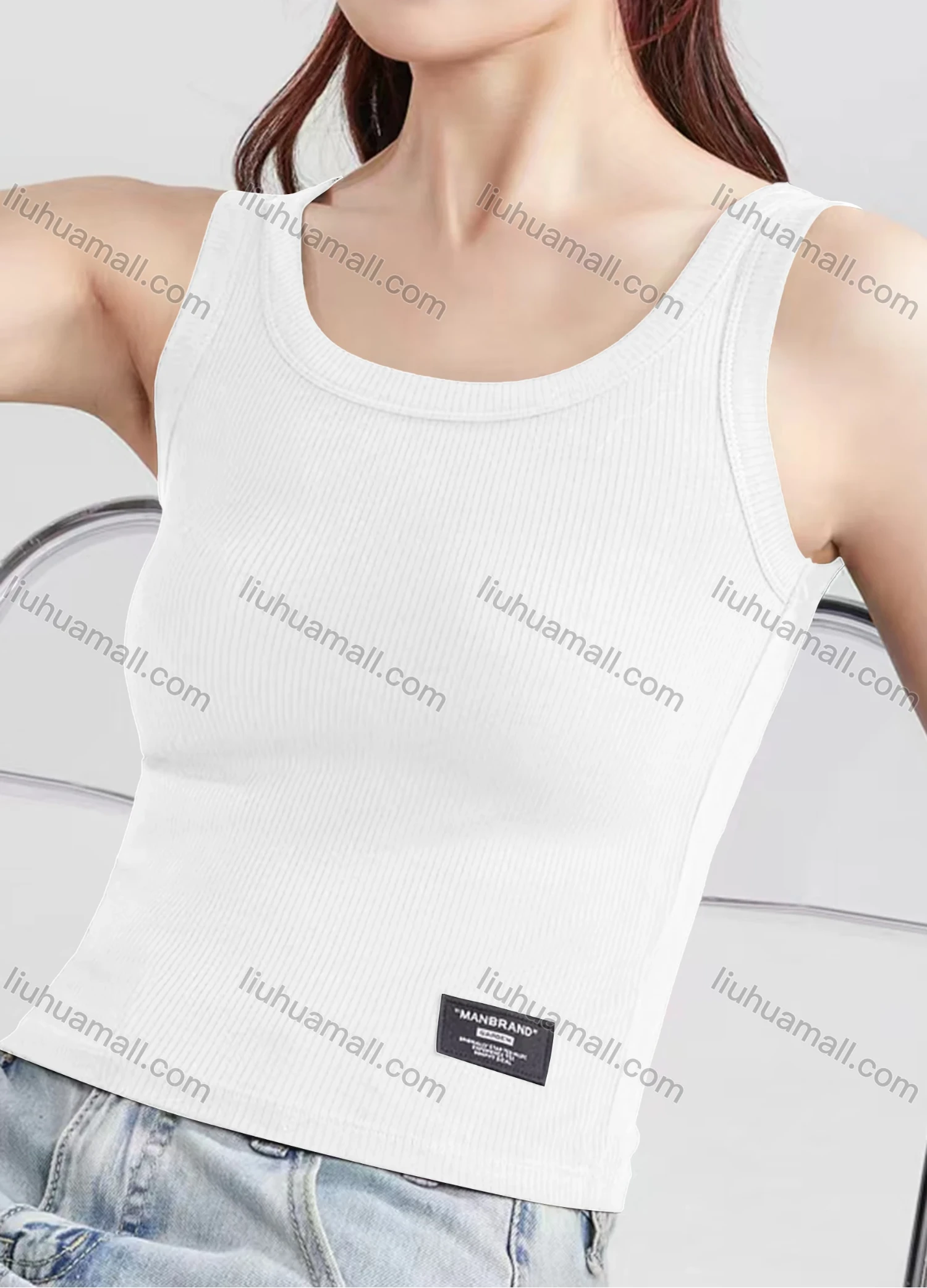 Wholesale Women's Casual Plain Scoop Neck Tank Top B469# - Liuhuamall