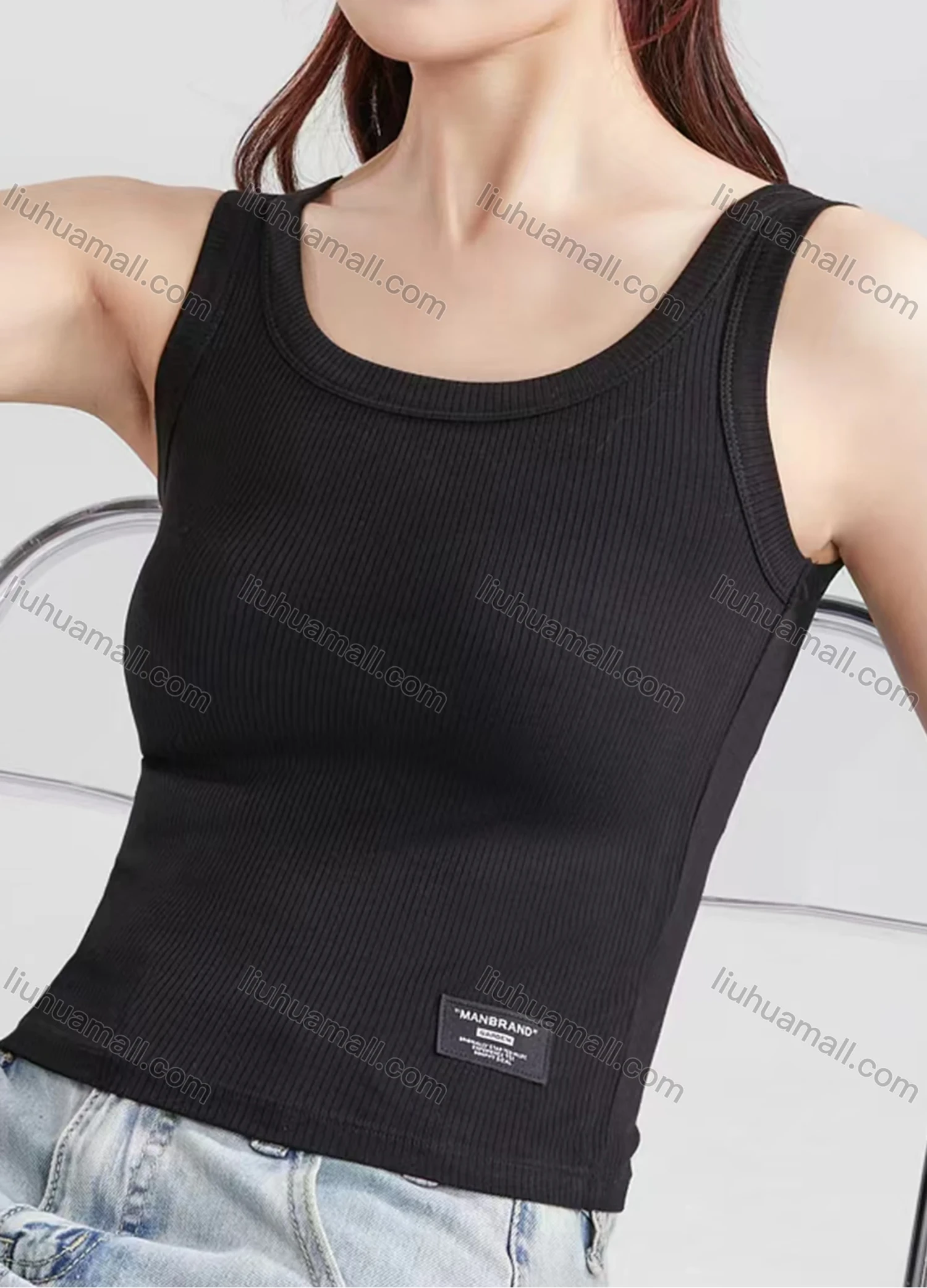 Wholesale Women's Casual Plain Scoop Neck Tank Top B469# - Liuhuamall