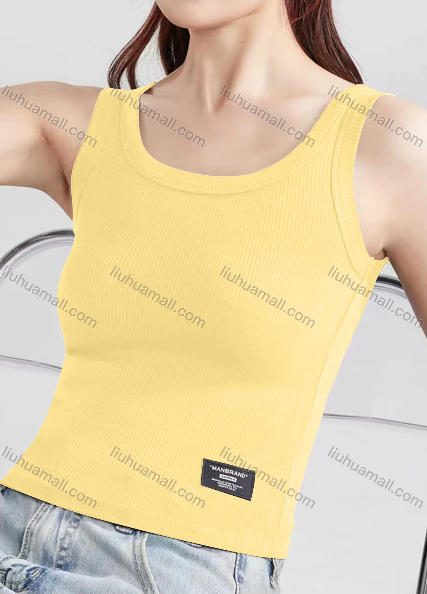 Wholesale Women's Casual Plain Scoop Neck Tank Top B469# - Liuhuamall