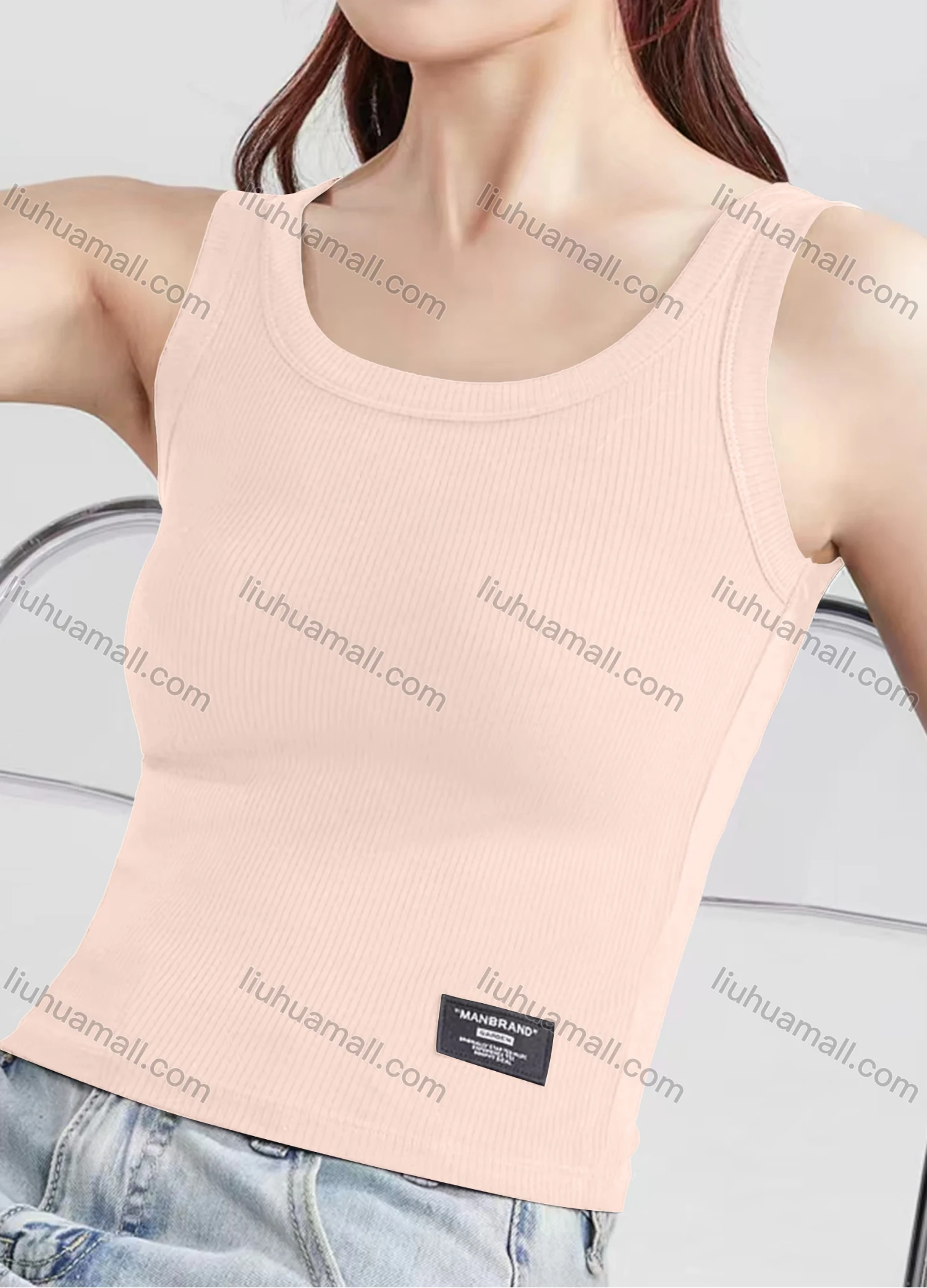 Wholesale Women's Casual Plain Scoop Neck Tank Top B469# - Liuhuamall
