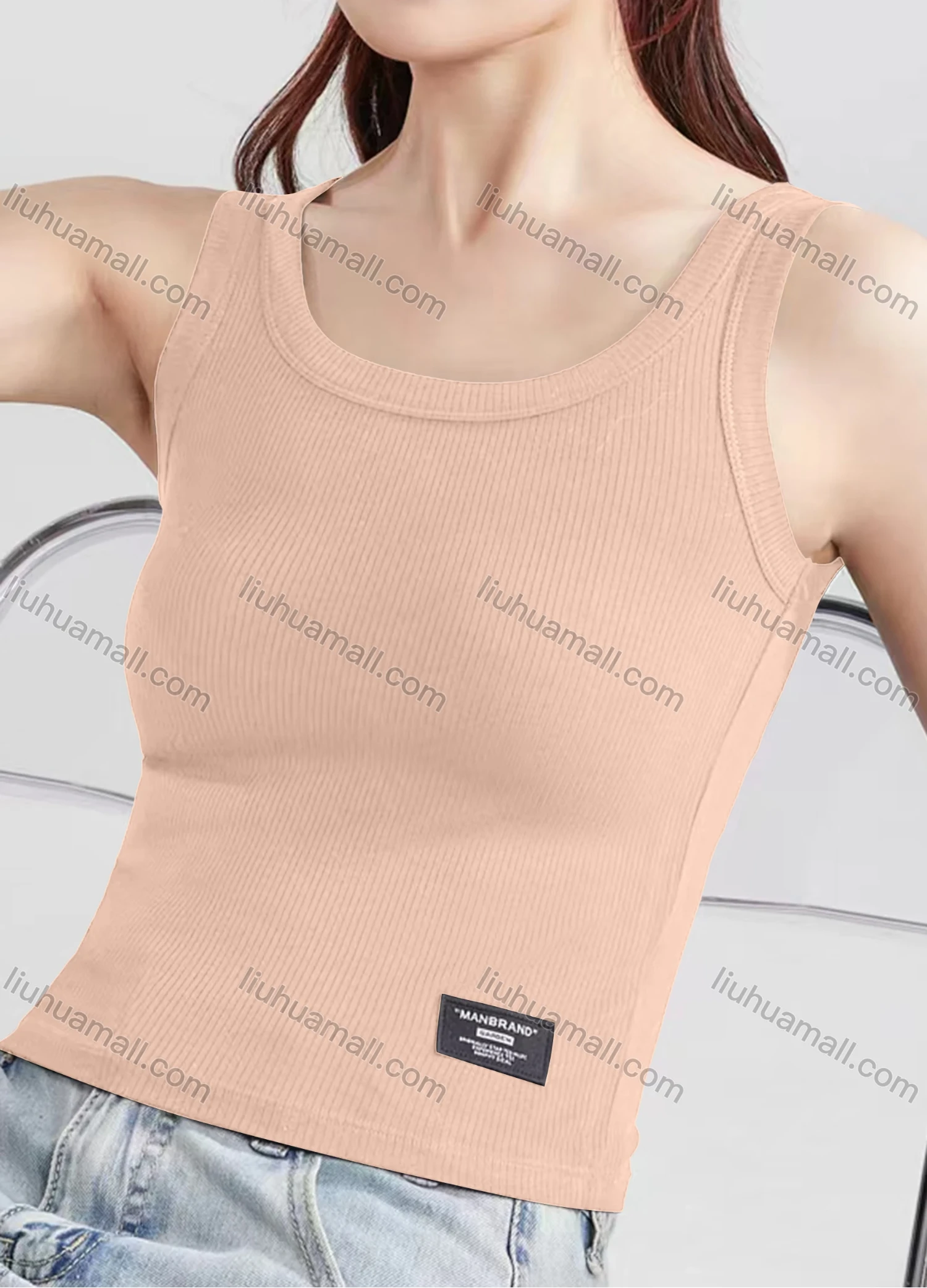 Wholesale Women's Casual Plain Scoop Neck Tank Top B469# - Liuhuamall