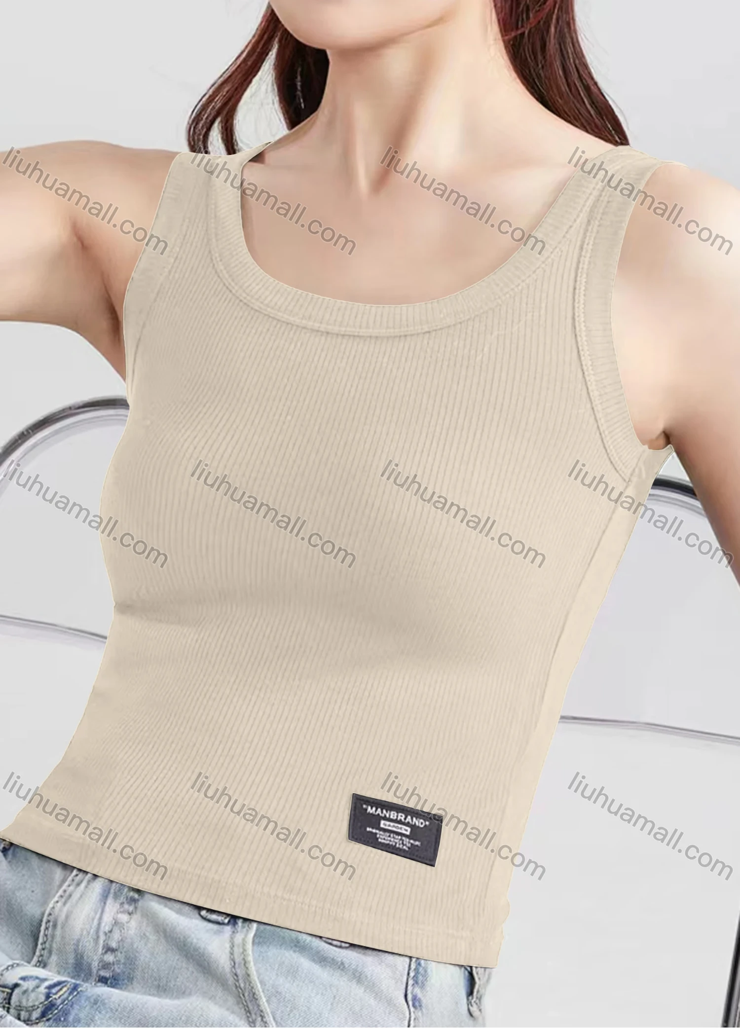 Wholesale Women's Casual Plain Scoop Neck Tank Top B469# - Liuhuamall