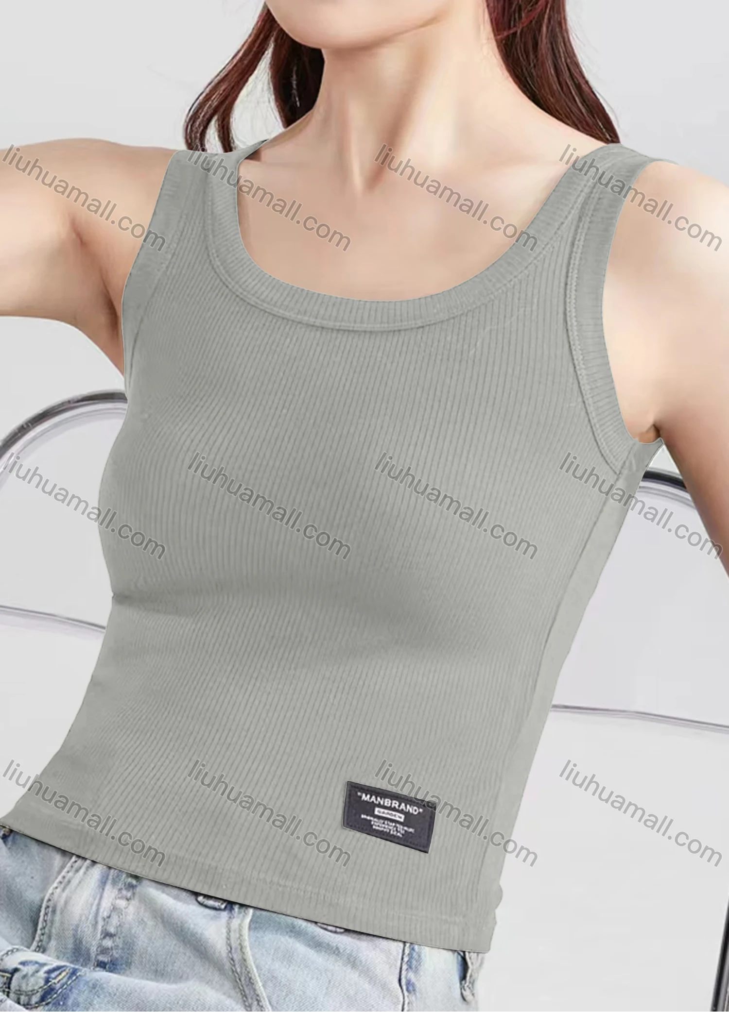 Wholesale Women's Casual Plain Scoop Neck Tank Top B469# - Liuhuamall