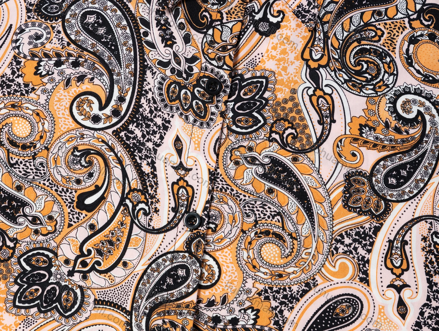 Wholesale Women's Vintage Short Sleeve Paisley Pattern Button Down Shirt 23035# - Liuhuamall