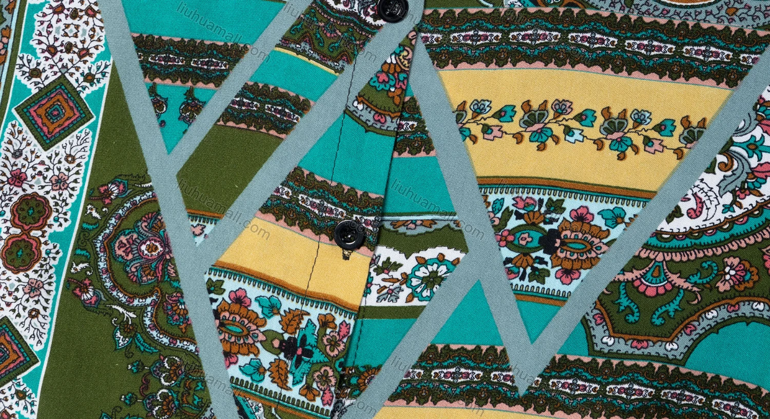 Wholesale Women's Vintage Long Sleeve Allower Print Collared Button Down Shirt 23065# - Liuhuamall