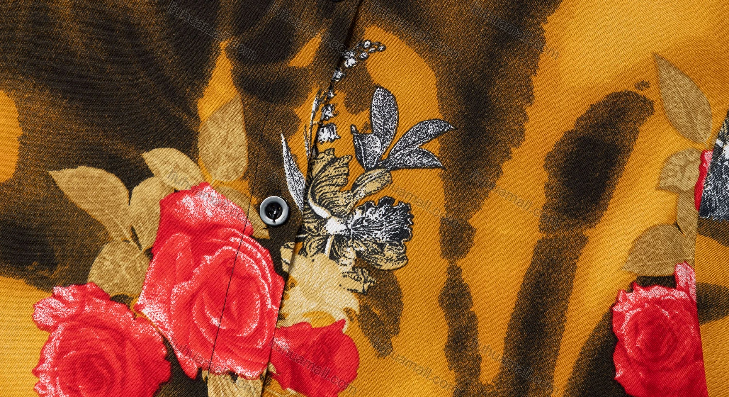 Wholesale Women's Vintage Long Sleeve Floral Pattern Collared Button Down Shirt 23068# - Liuhuamall