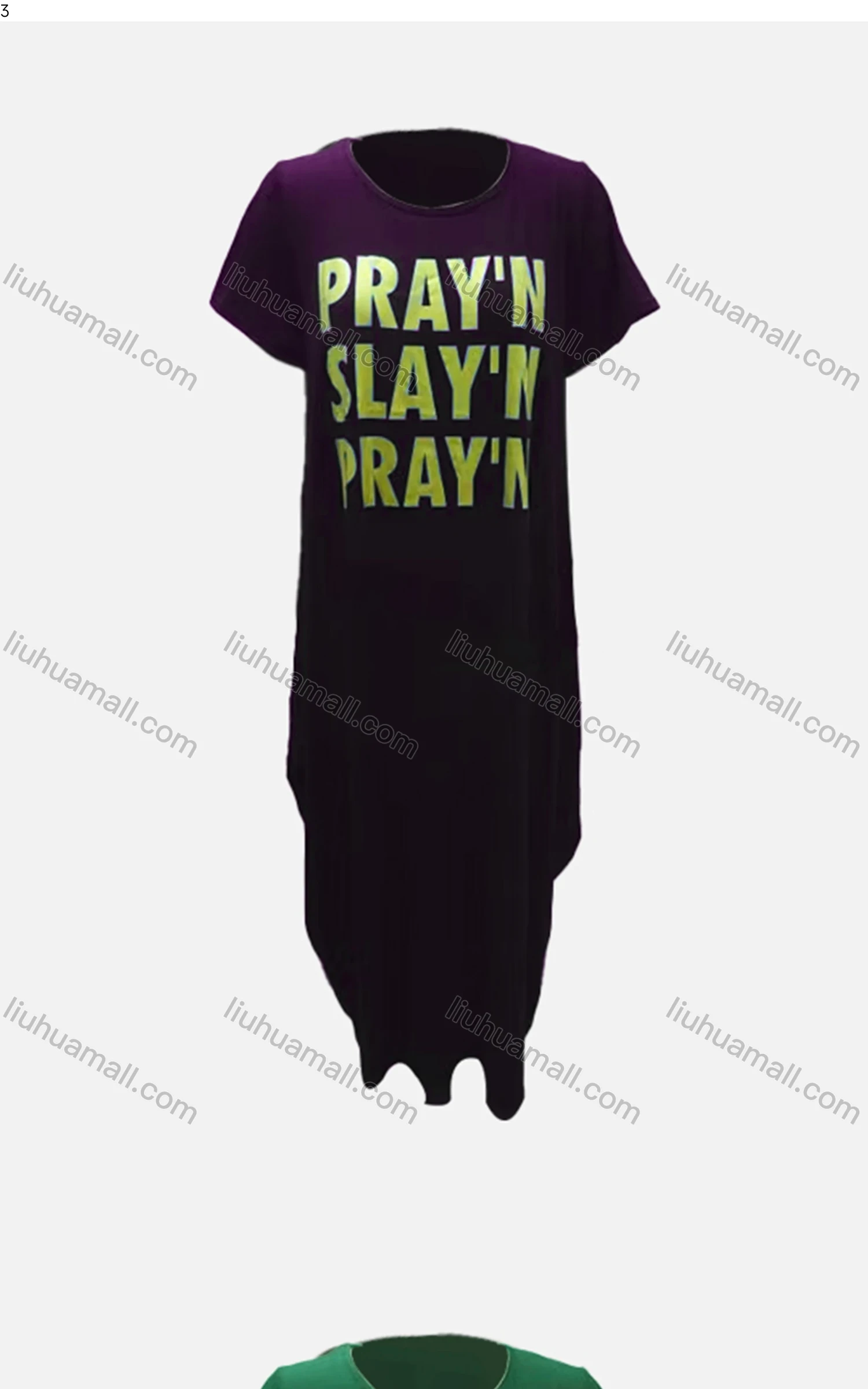 Wholesale Women's African Plus Size Crew Neck Letter Short Sleeve Pockets Loose Fit Dress 8808# - Liuhuamall