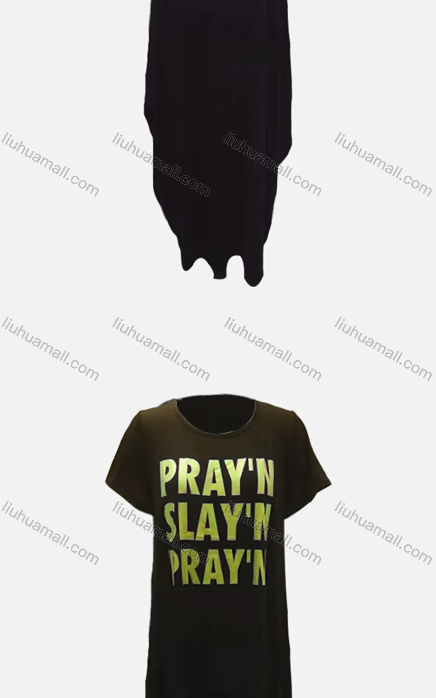 Wholesale Women's African Plus Size Crew Neck Letter Short Sleeve Pockets Loose Fit Dress 8808# - Liuhuamall