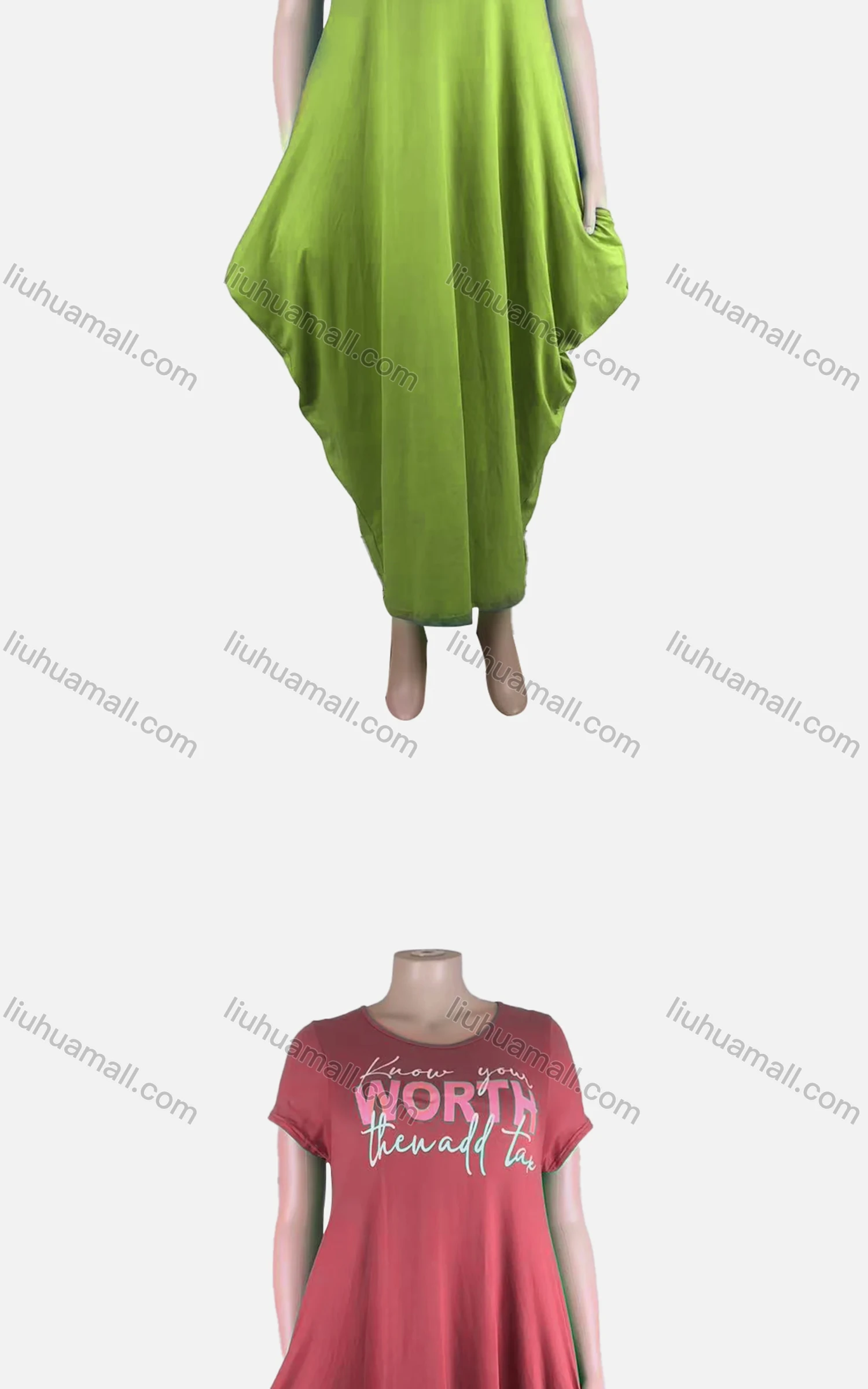 Wholesale Women's African Plus Size Crew Neck Letter Short Sleeve Patch Pocket Loose Fit Dress 8814# - Liuhuamall