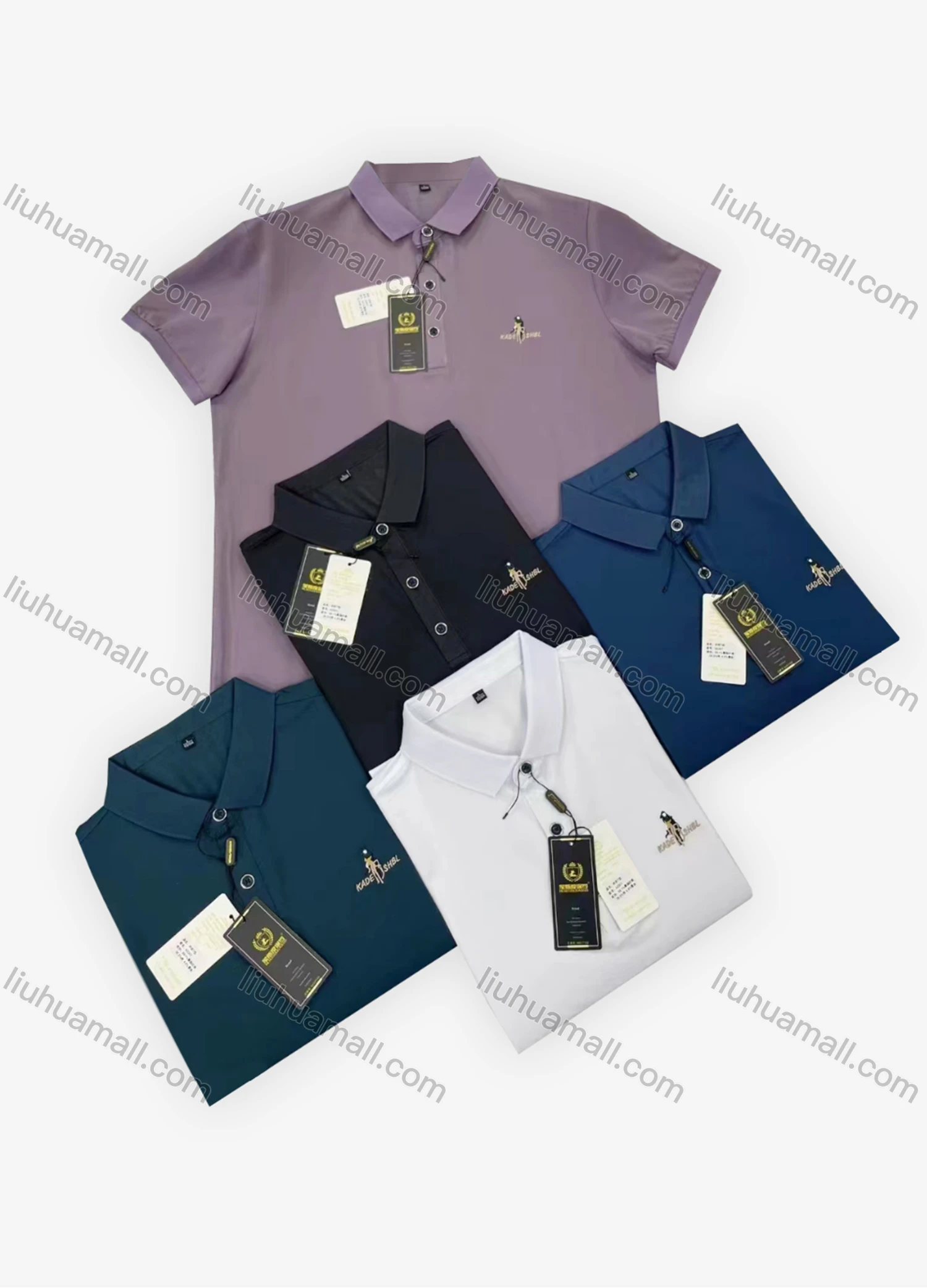 Wholesale Men's Casual Plain Label Print Short Sleeve Polo Shirt A2301# - Liuhuamall