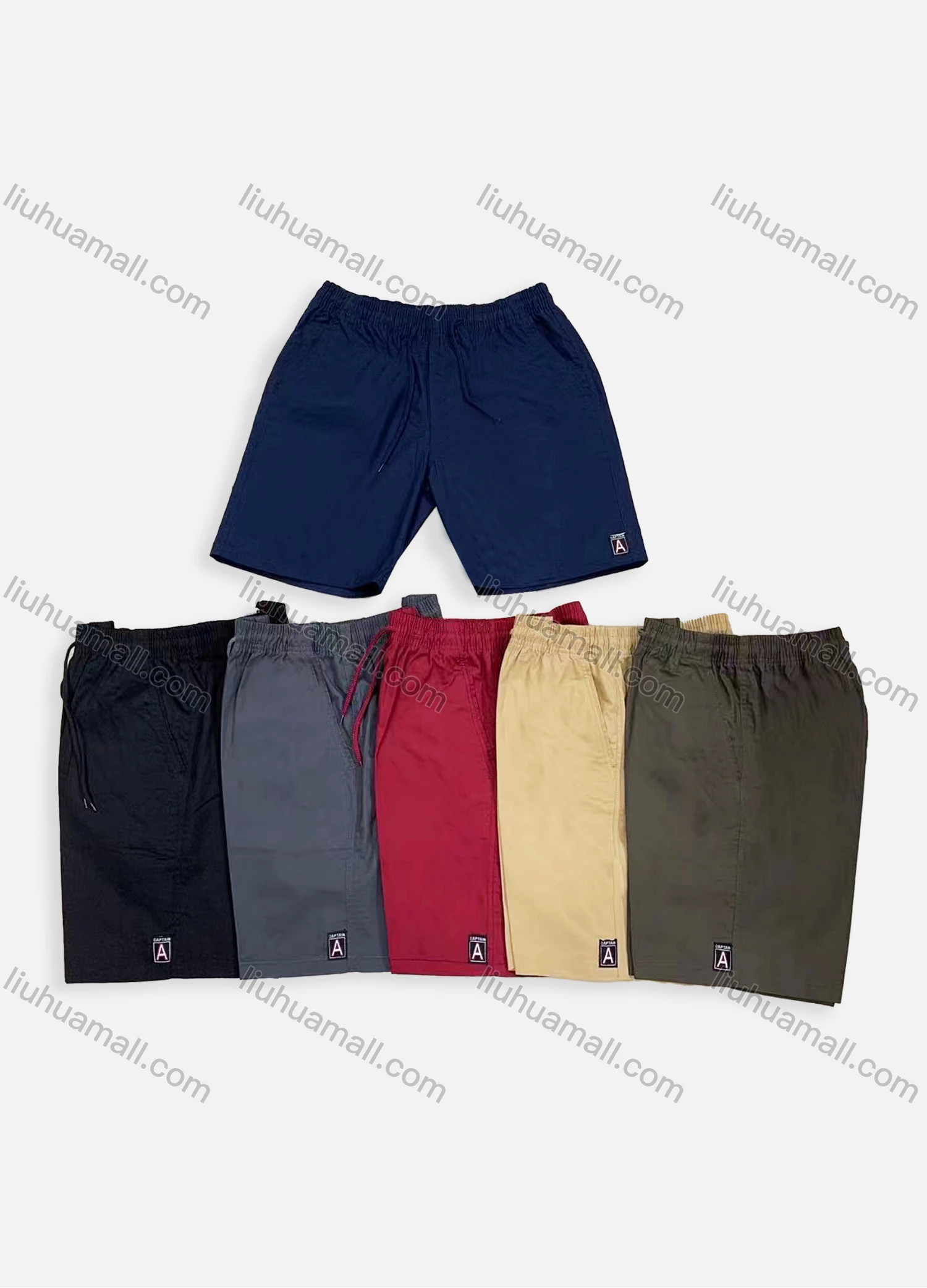 Wholesale Men's Casual Washed Plain Drawstring Side Pockets Shorts 8866# - Liuhuamall